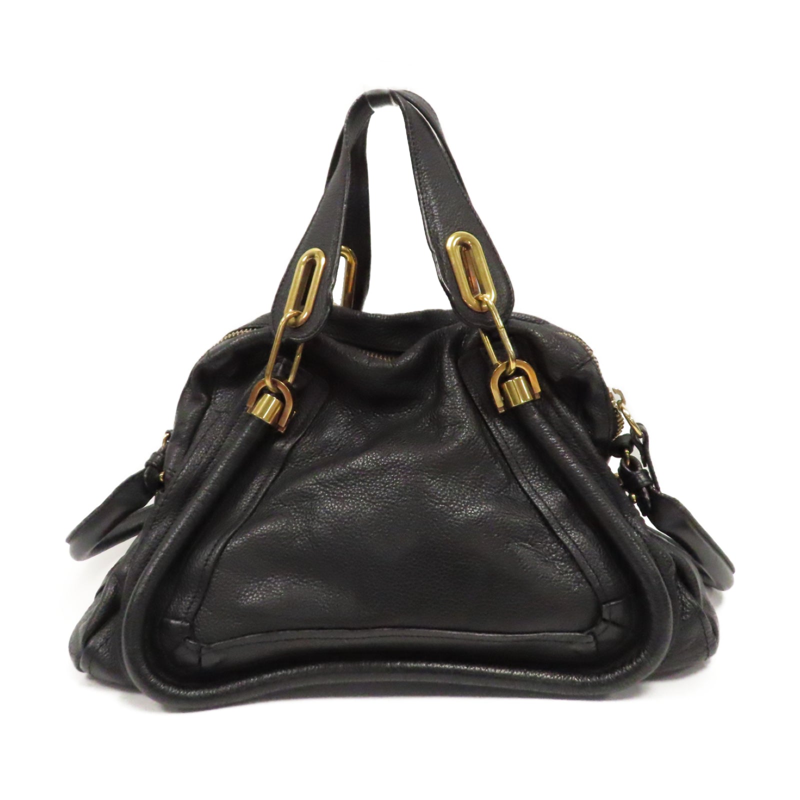Chloe 【激減優惠】牛皮皮革Shoulder Bag金扣手挽肩背兩用袋黑色