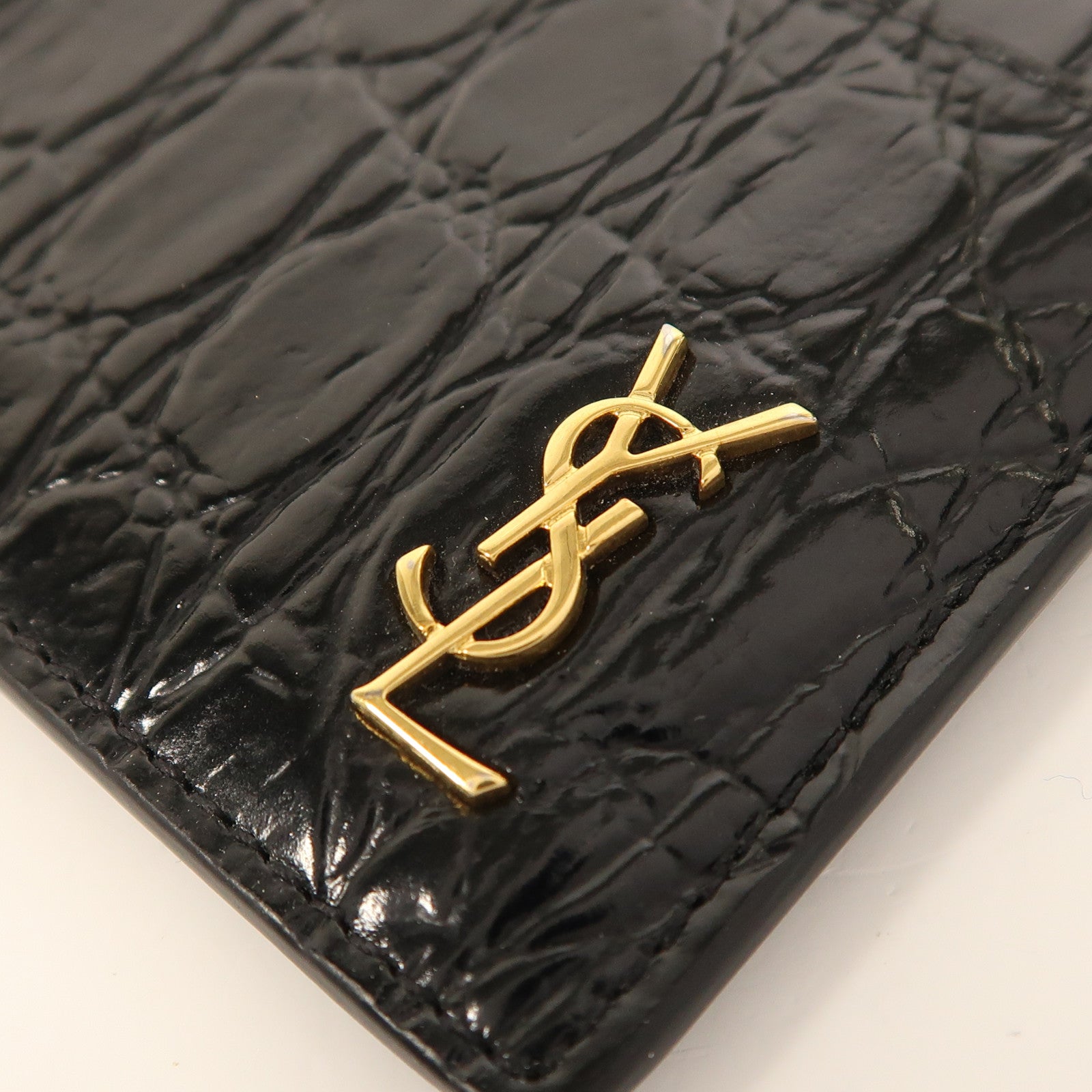 SAINT LAURENT 牛皮皮革Card Case金扣卡片套