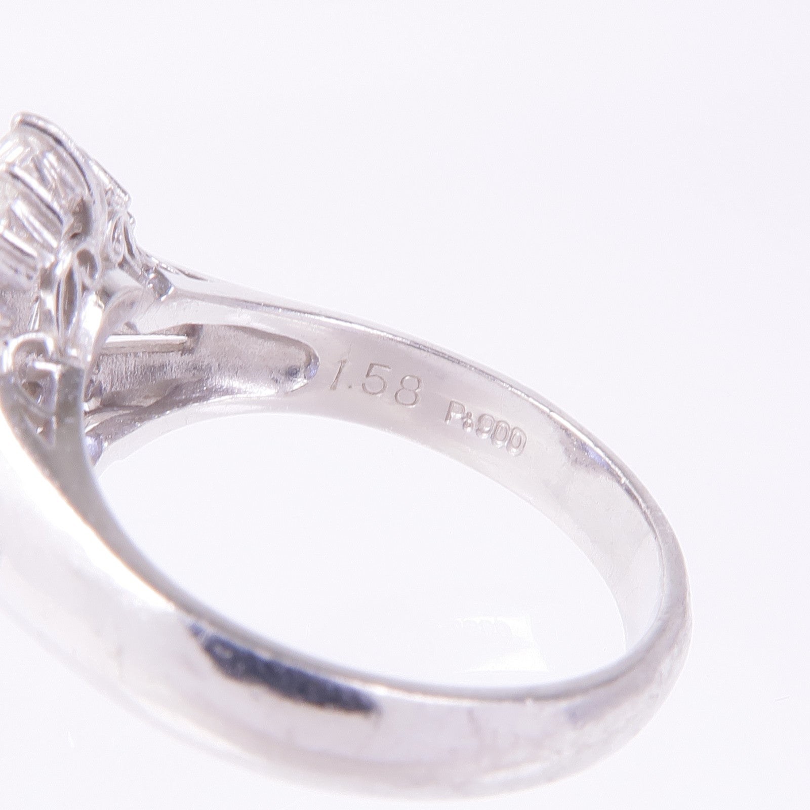 JEWELRY PT900鉑金Sapphire Diamond Ring藍寶石/鑽石戒指US#5.75