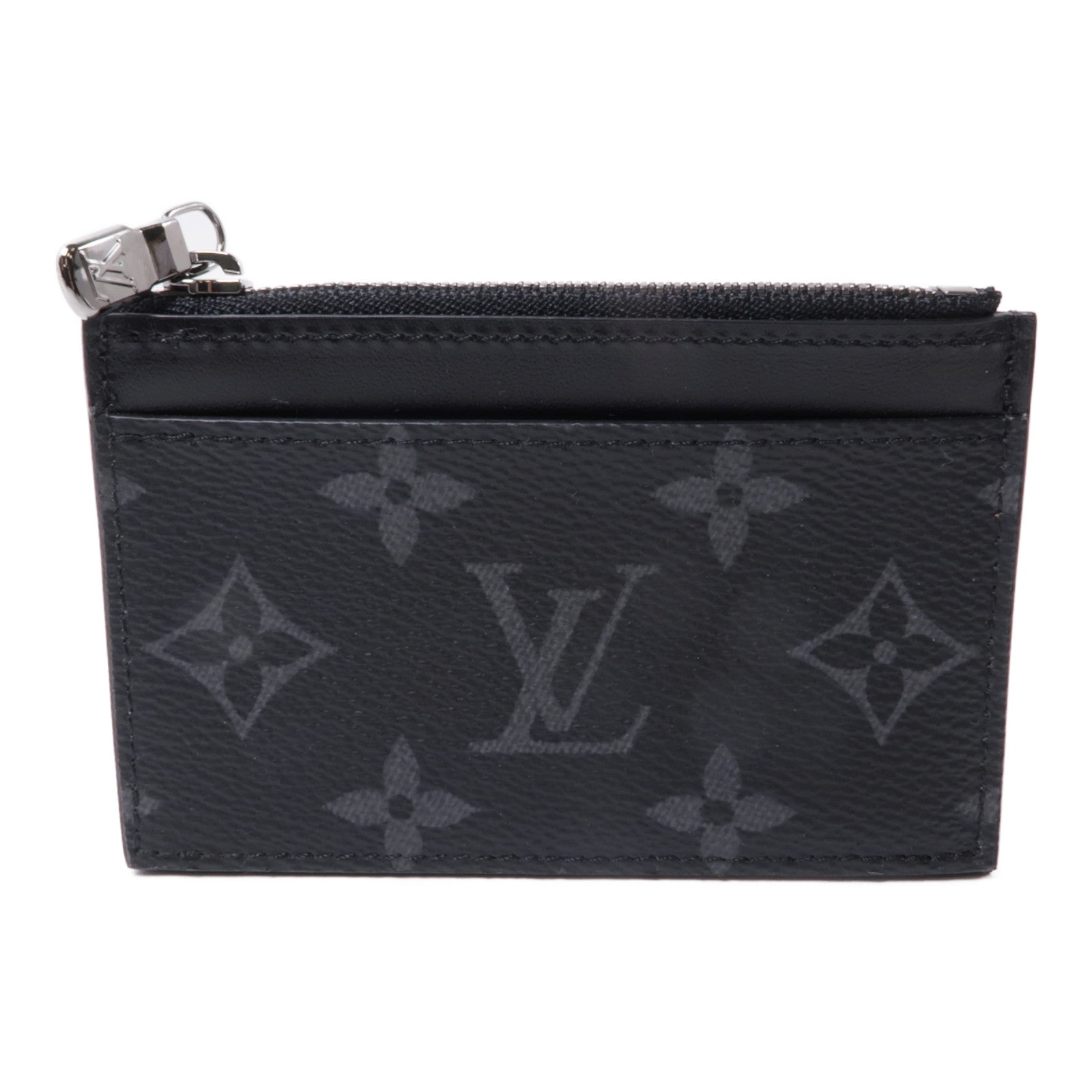 LOUIS VUITTON Monogram Eclipse Coin/Card Holder銀扣零錢包/卡片套黑色