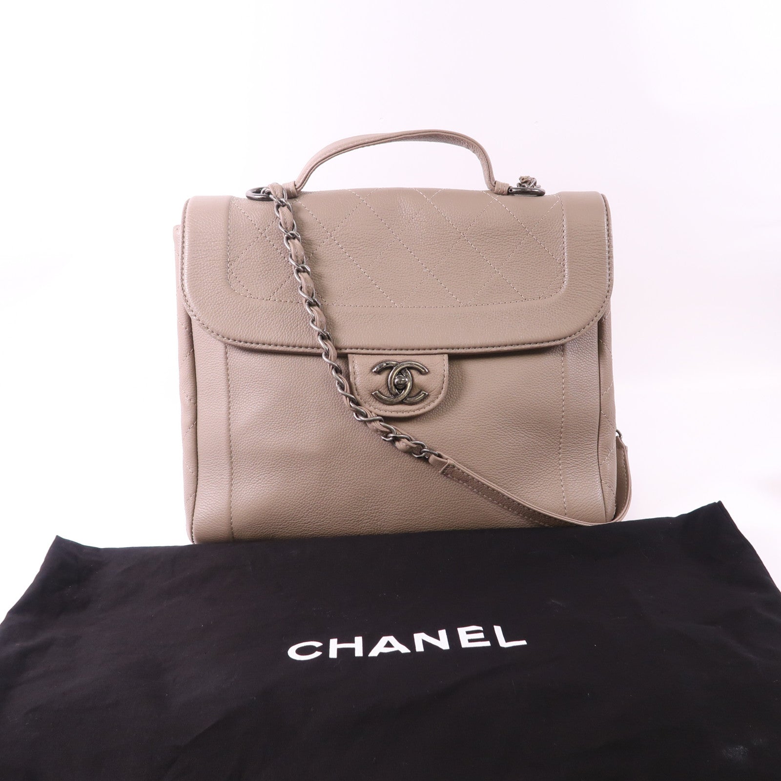 CHANEL 牛皮皮革Shoulder Bag手挽肩背兩用袋