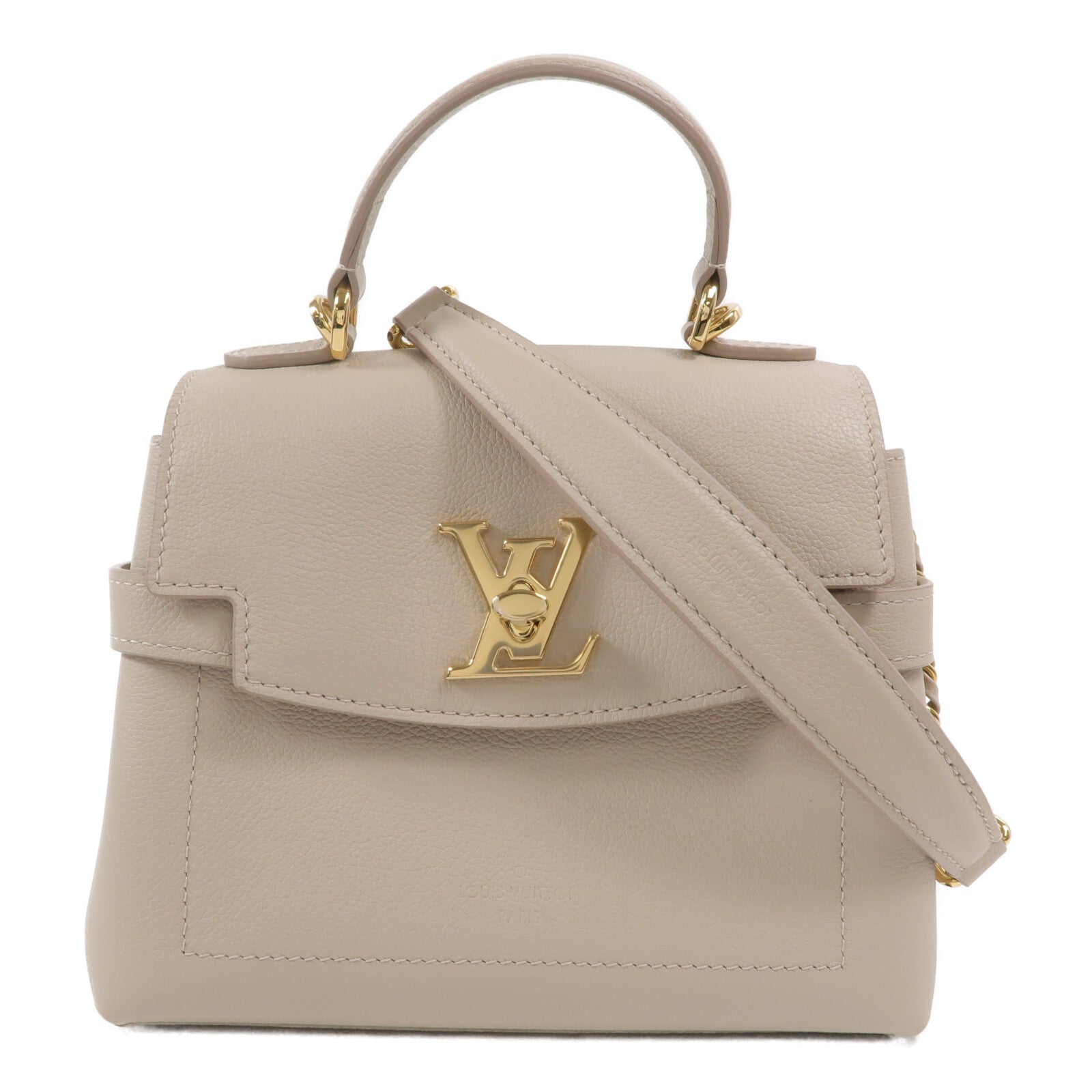LOUIS VUITTON 牛皮皮革Lockme Ever Mini金扣手挽肩背兩用袋