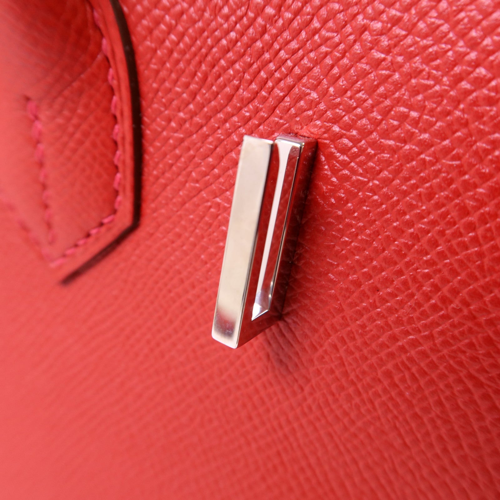 HERMES Epsom皮革Birkin 30銀扣手挽袋Rouge Casaque