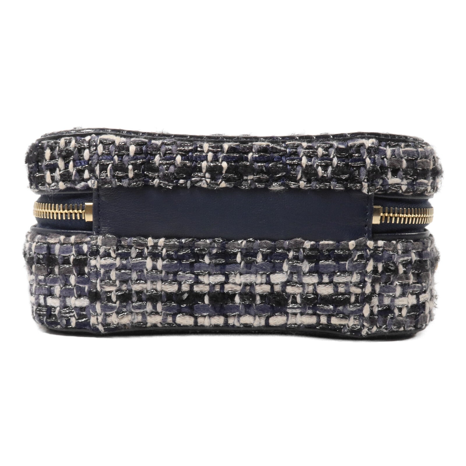 CHANEL Tweed/蛇皮皮革Vanity Case鏈帶手挽肩背兩用袋