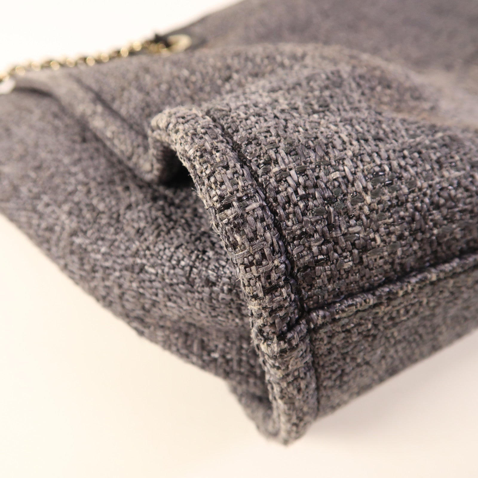CHANEL CC GHW Deauville Tote Tweed Grey and Black