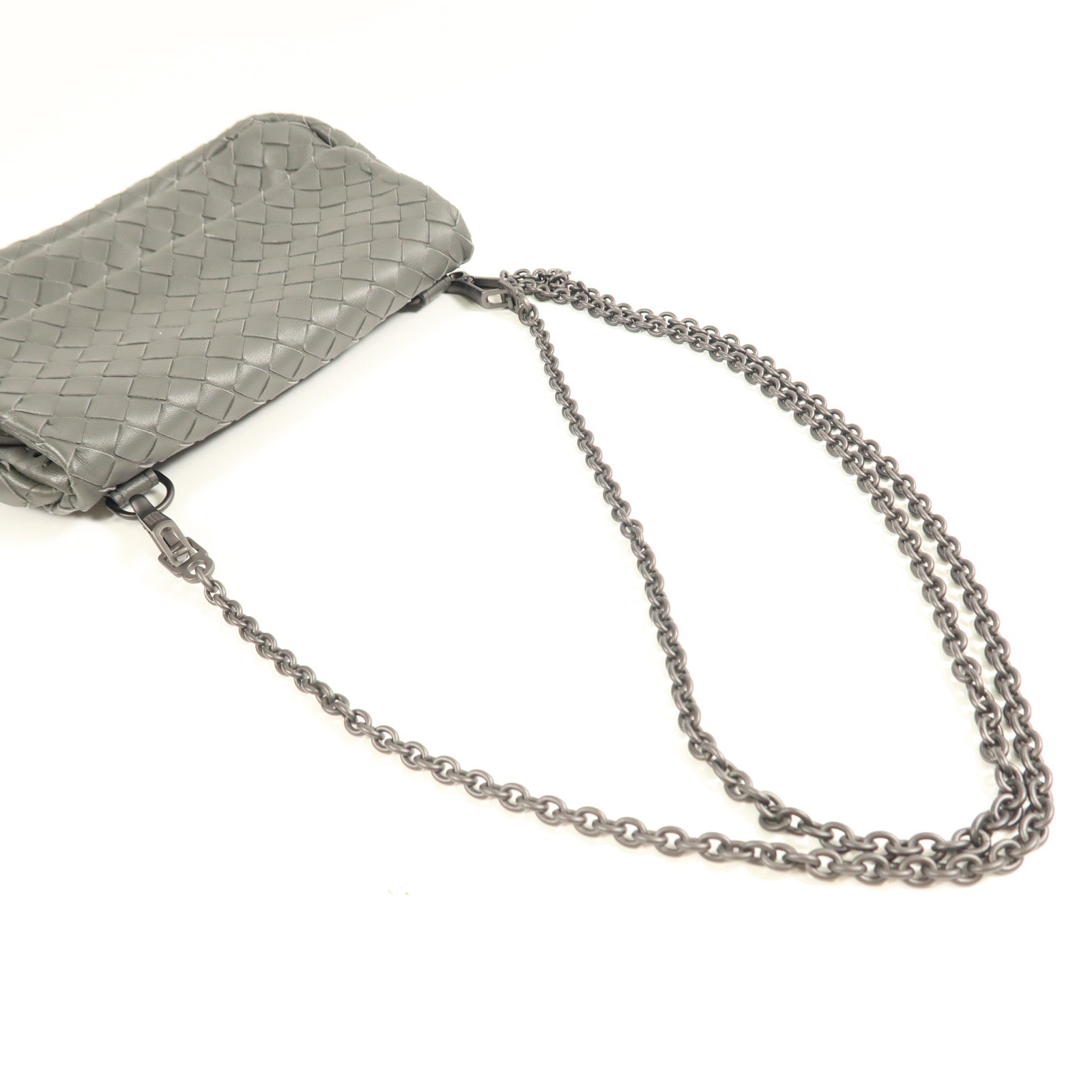 BOTTEGA VENETA 羊皮皮革Shoulder Bag黑扣肩背袋