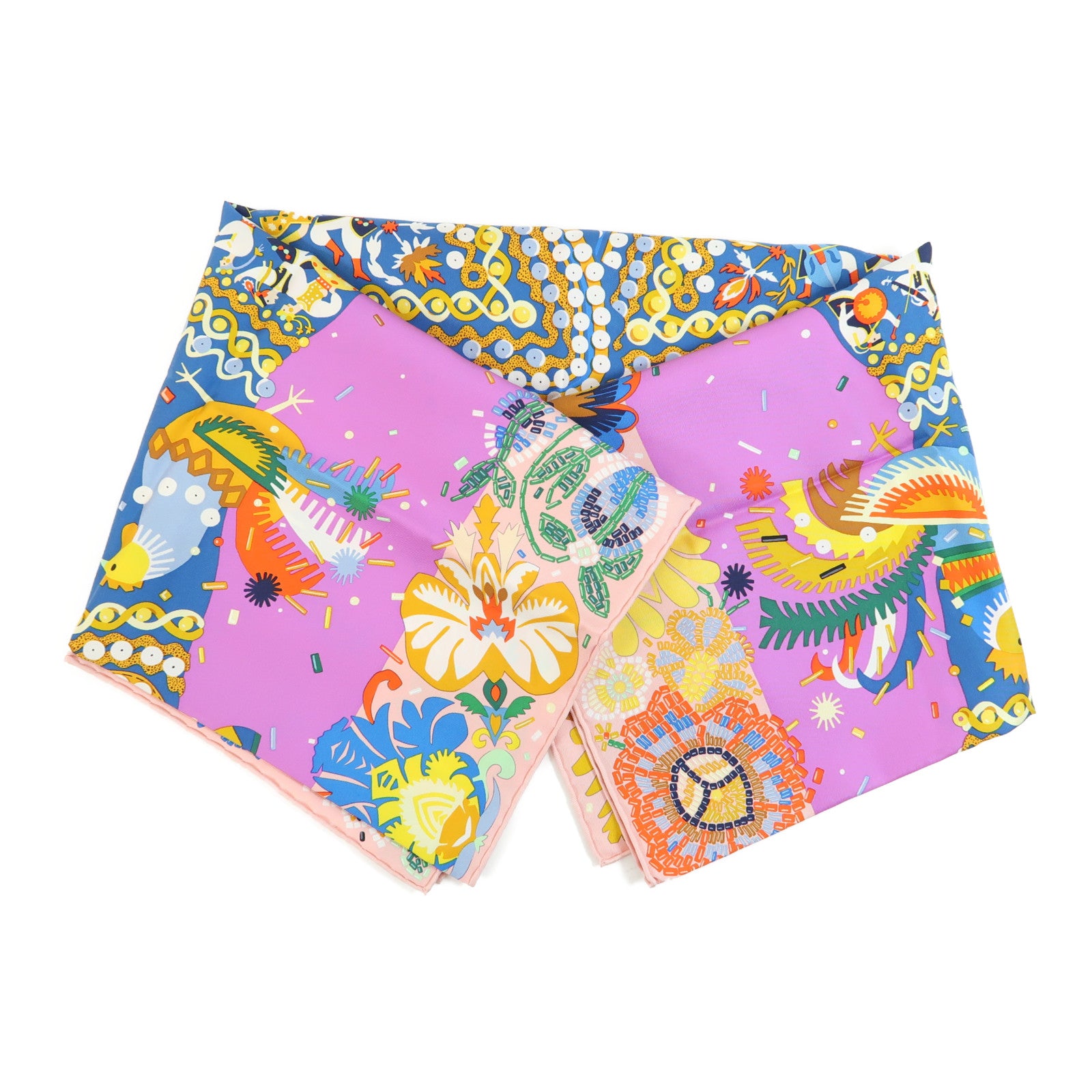 HERMES Scarf 90X90 Silk Multicolor