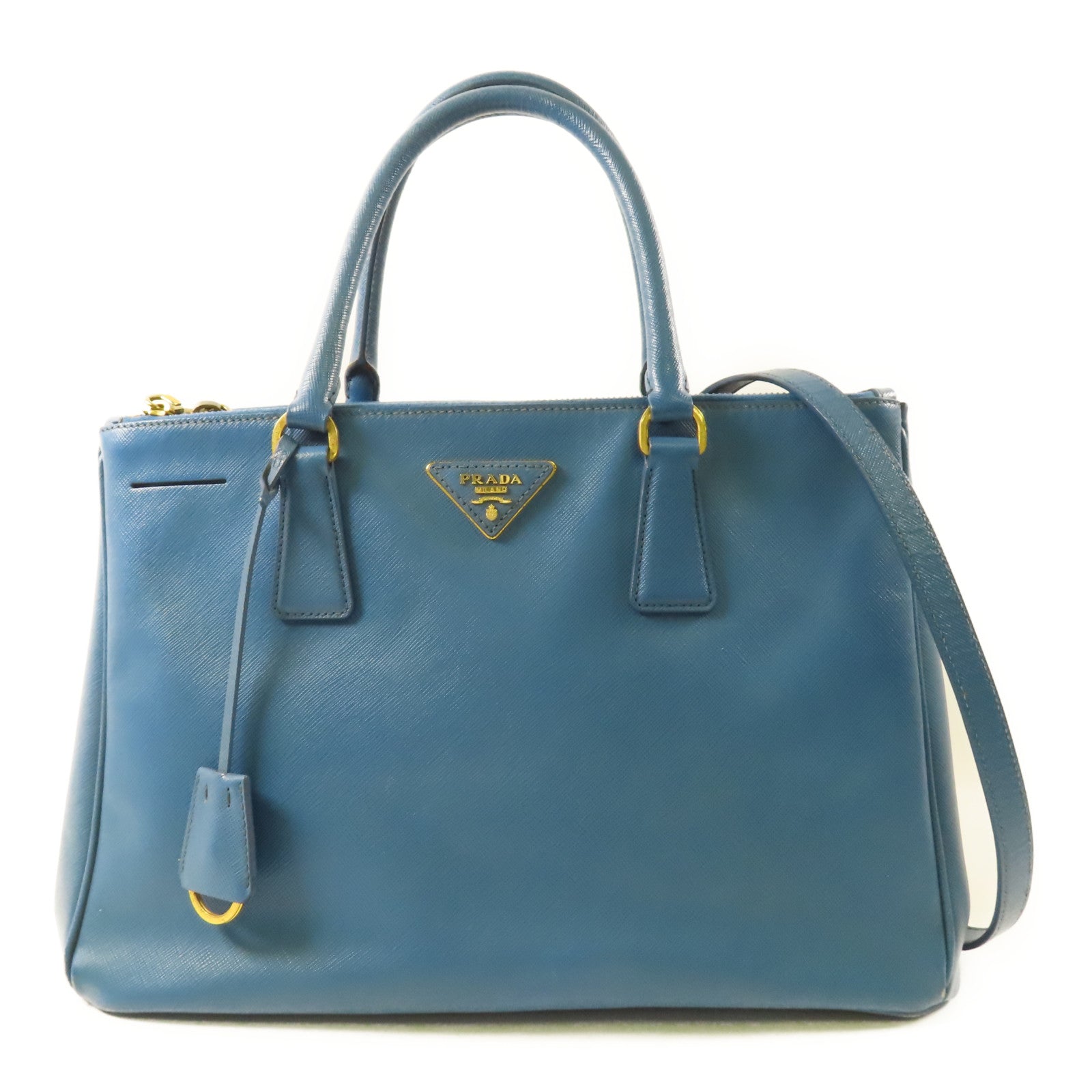 PRADA Galleria 2 Way Shoulder Hand Bag BN2274 Saffiano Leather Blue