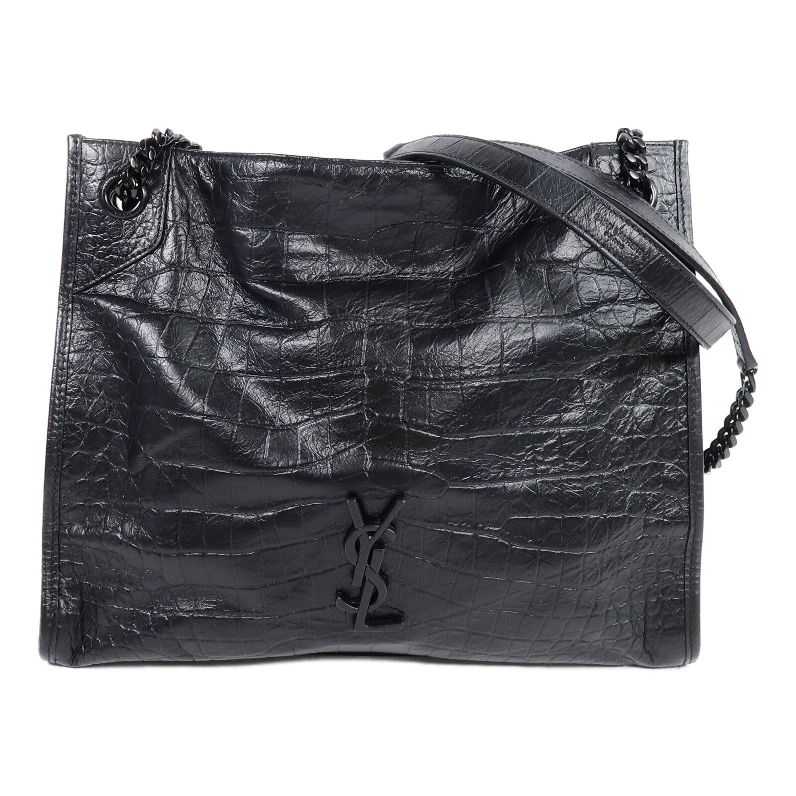 SAINT LAURENT 牛皮皮革Niki Medium Shopper Tote鏈帶肩背袋