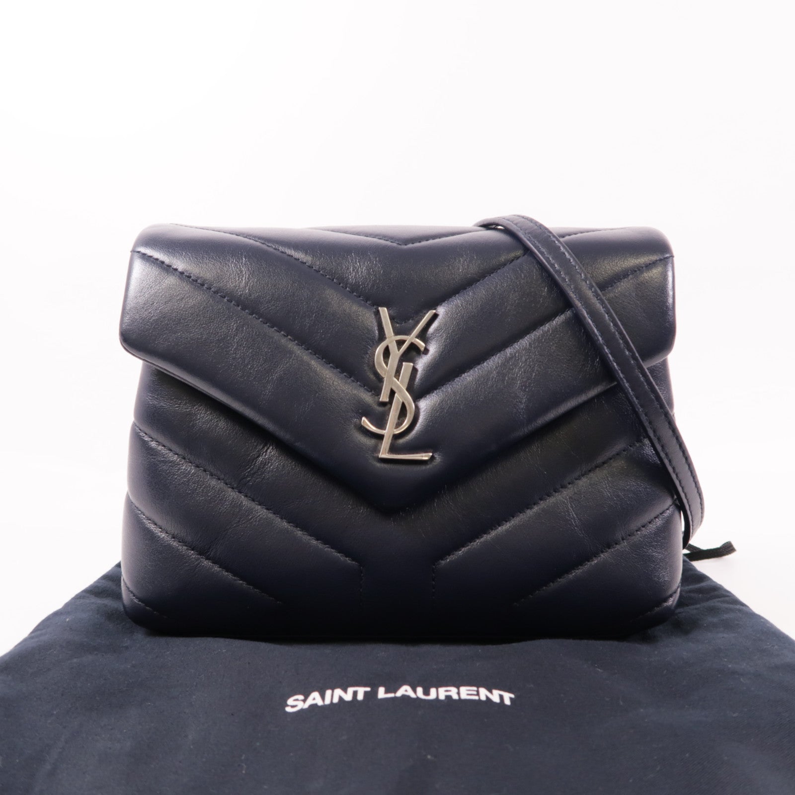 SAINT LAURENT 牛皮皮革Lou Lou銀扣肩背袋