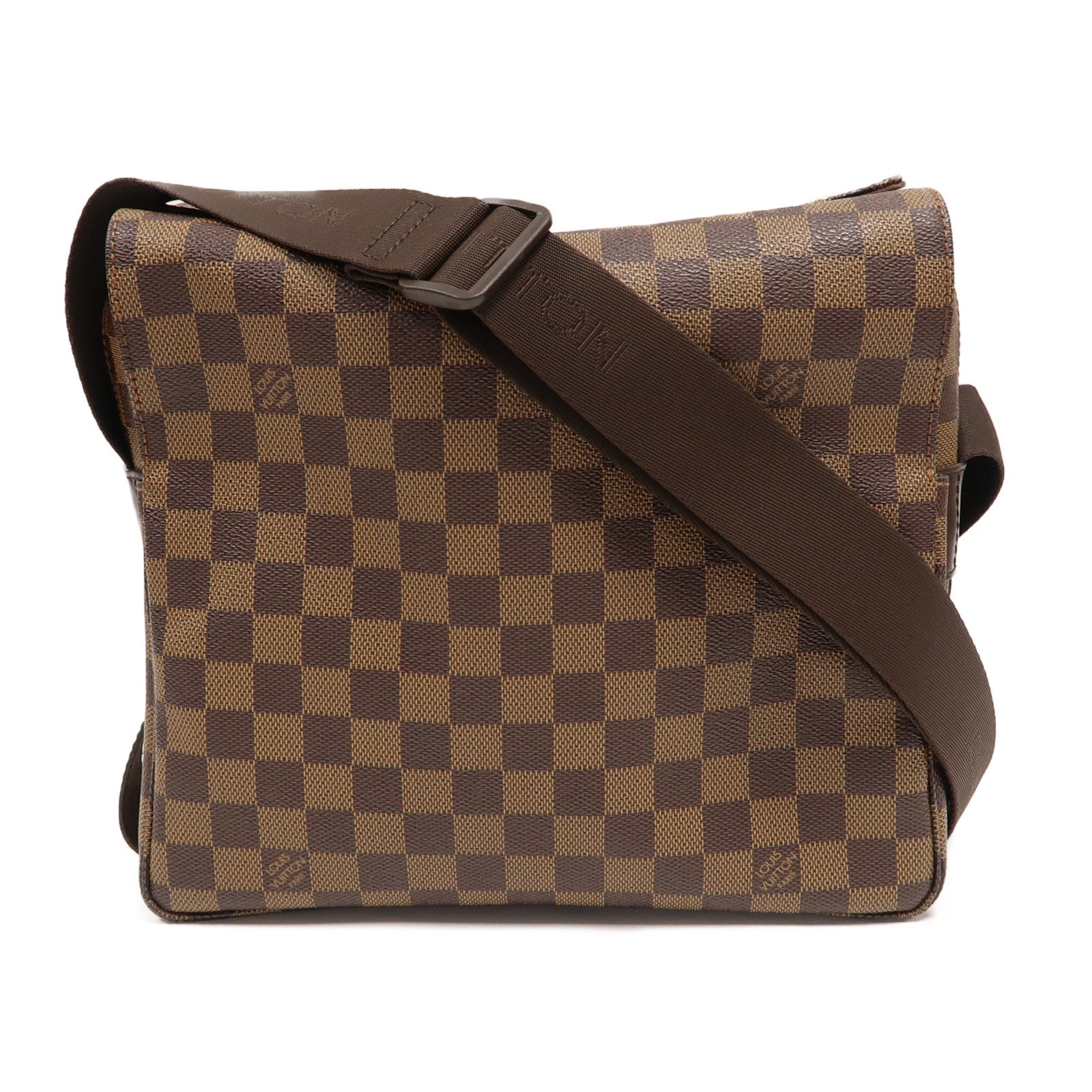 LOUIS VUITTON Damier Ebene Naviglio金扣肩背袋啡色