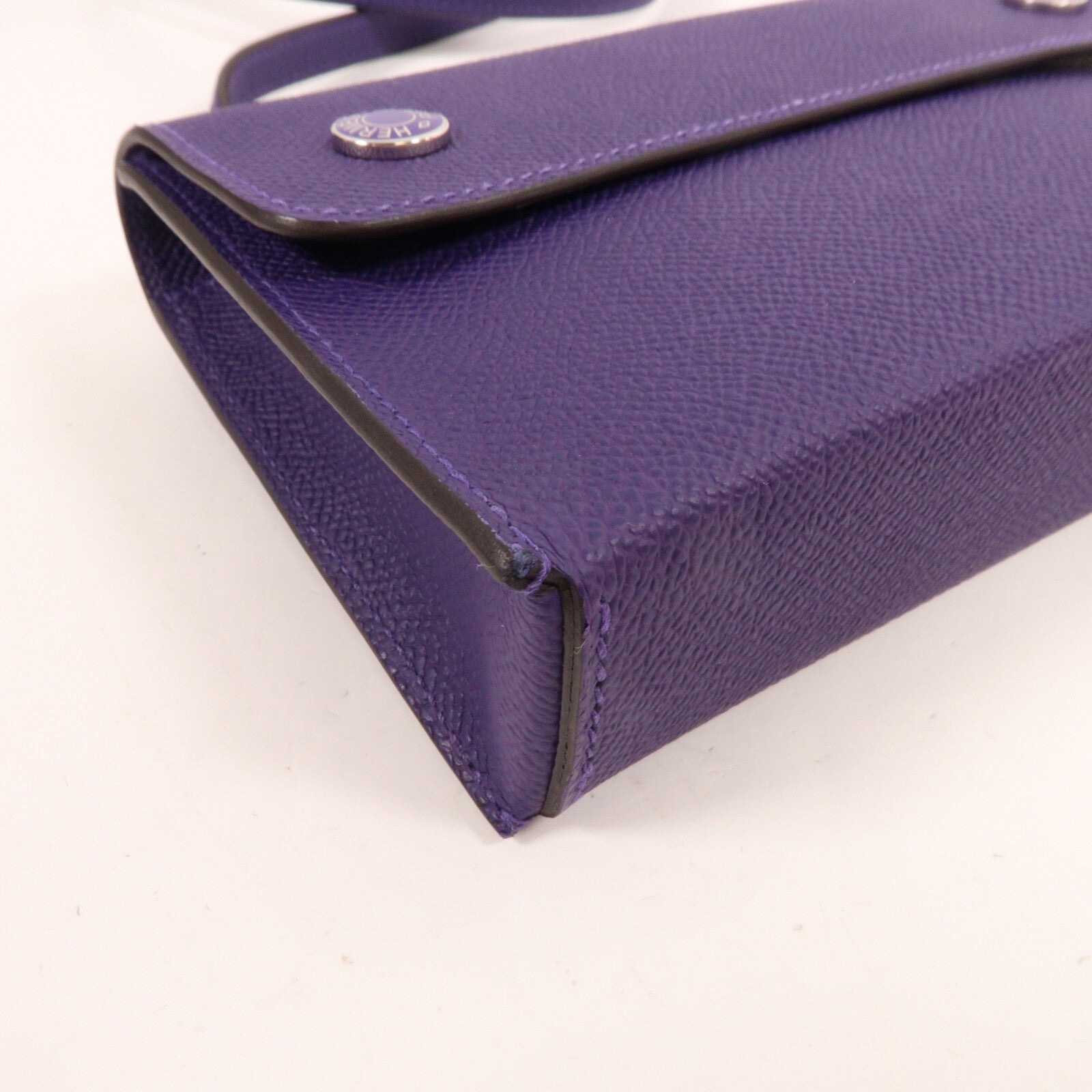 HERMES Epsom皮革Hermesnap肩背袋New Purple
