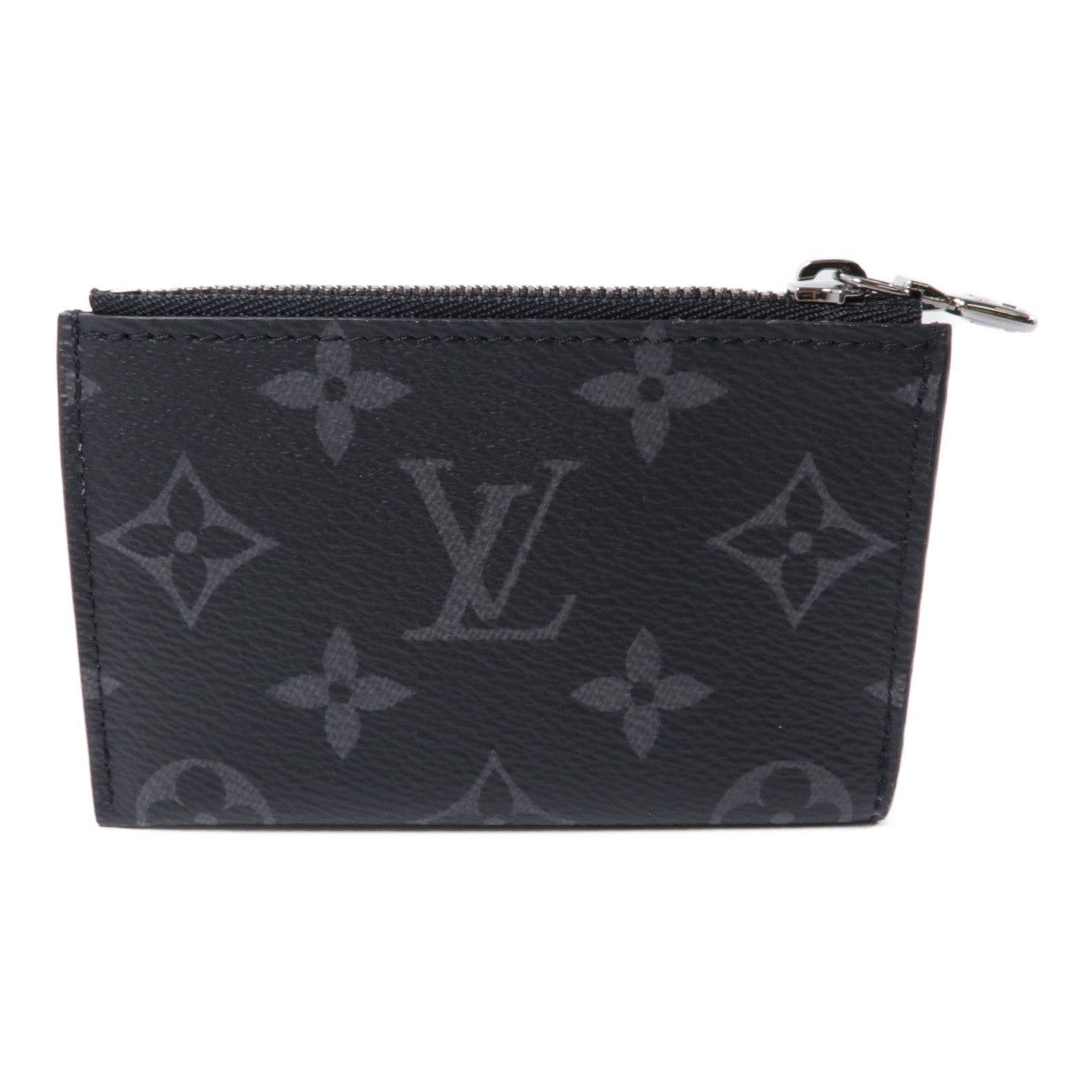LOUIS VUITTON Monogram Eclipse Coin/Card Holder銀扣零錢包/卡片套黑色