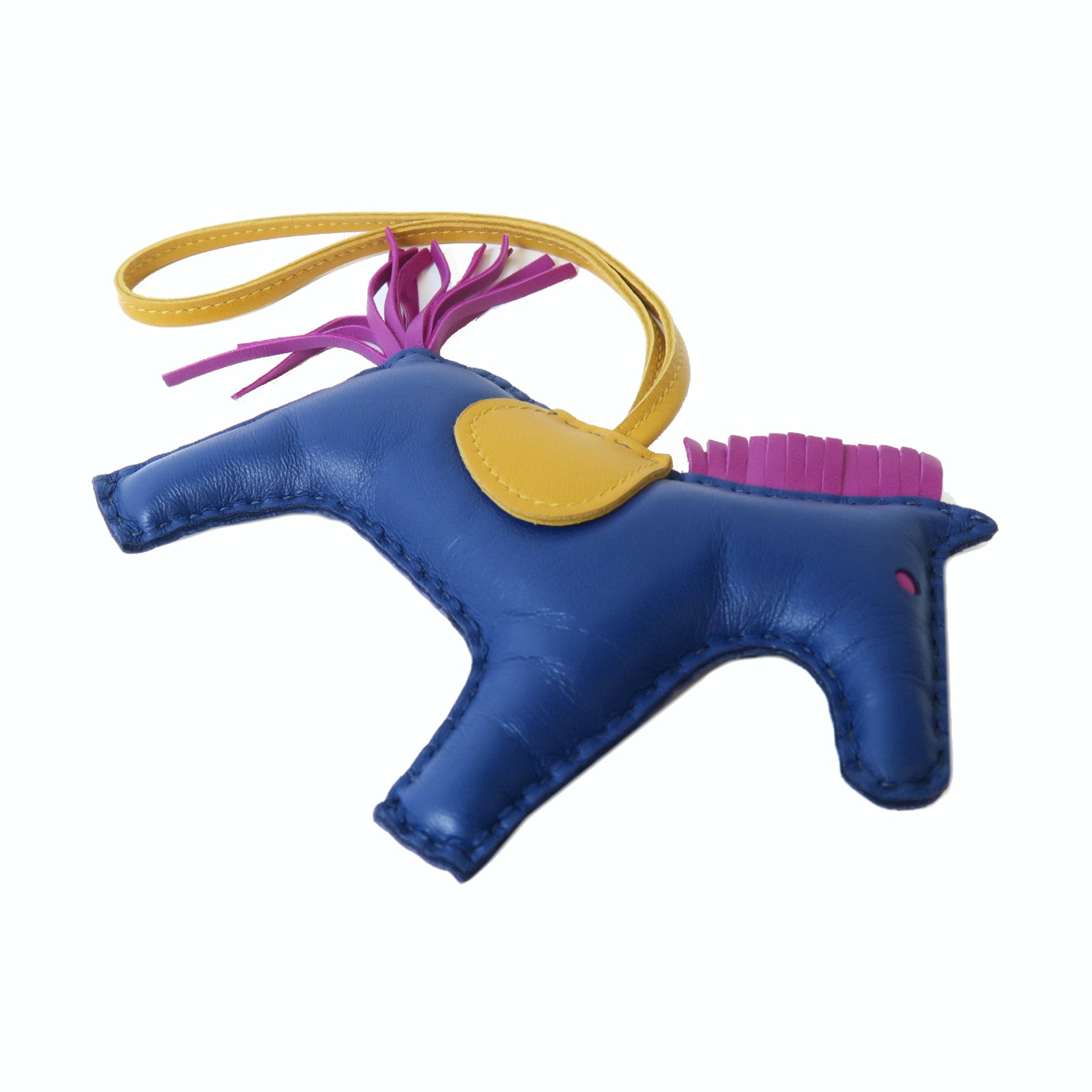 HERMES 【激減優惠】皮革Rodeo M掛飾藍色/啡色/紫色