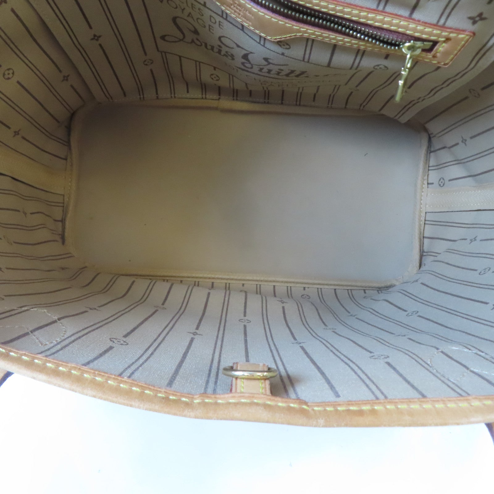 LOUIS VUITTON Monogram Neverfull MM金扣手挽袋啡色