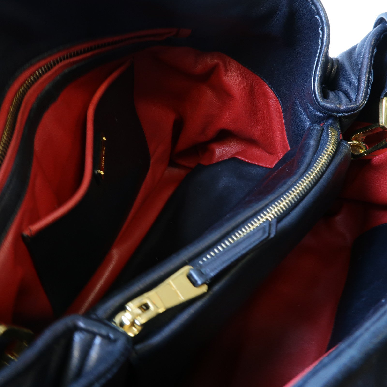 Miu Miu 牛皮皮革Shoulder Bag金扣手挽肩背兩用袋黑色