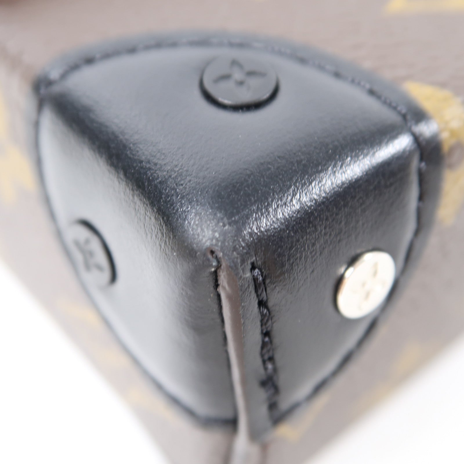 LOUIS VUITTON Monogram Macassar Steamer肩背袋啡色/黑色