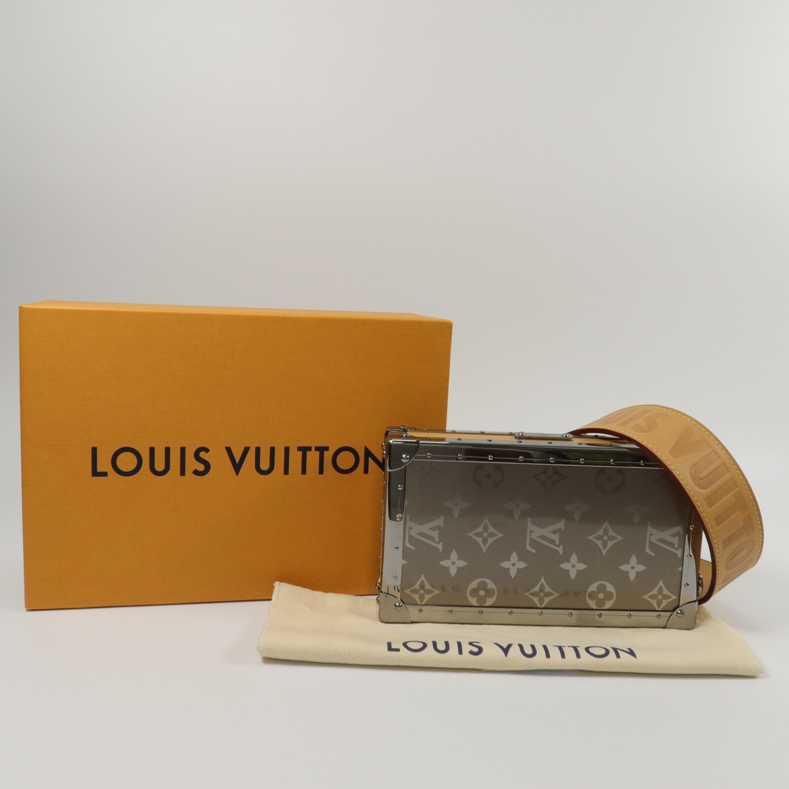 LOUIS VUITTON Monogram Titanium Trunk Wallet Slim肩背袋