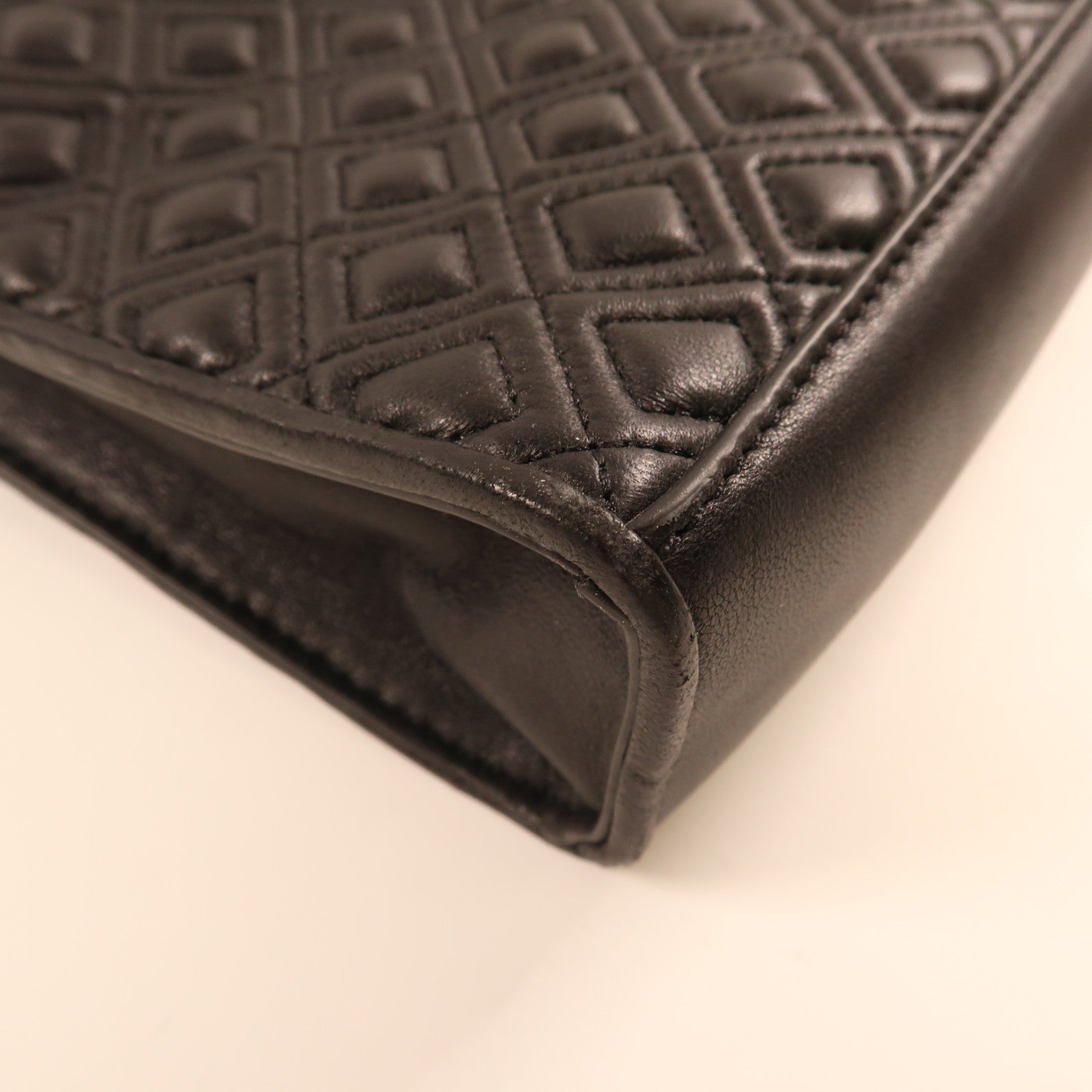 Tory Burch 羊皮皮革Chain Shoulder金扣鏈帶肩背袋黑色