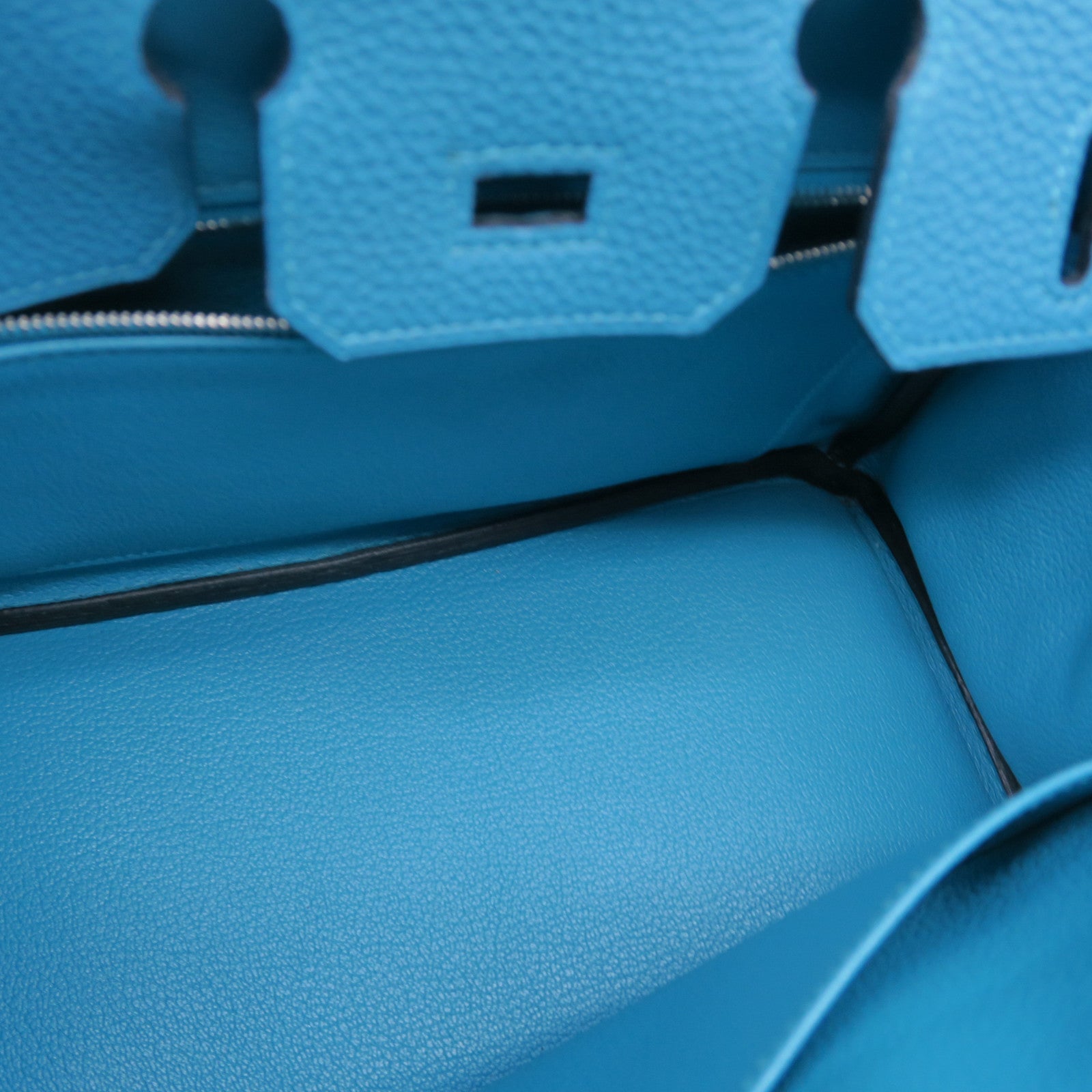 HERMES 【激減優惠】Togo皮革Birkin 25銀扣手挽袋土耳其亮藍