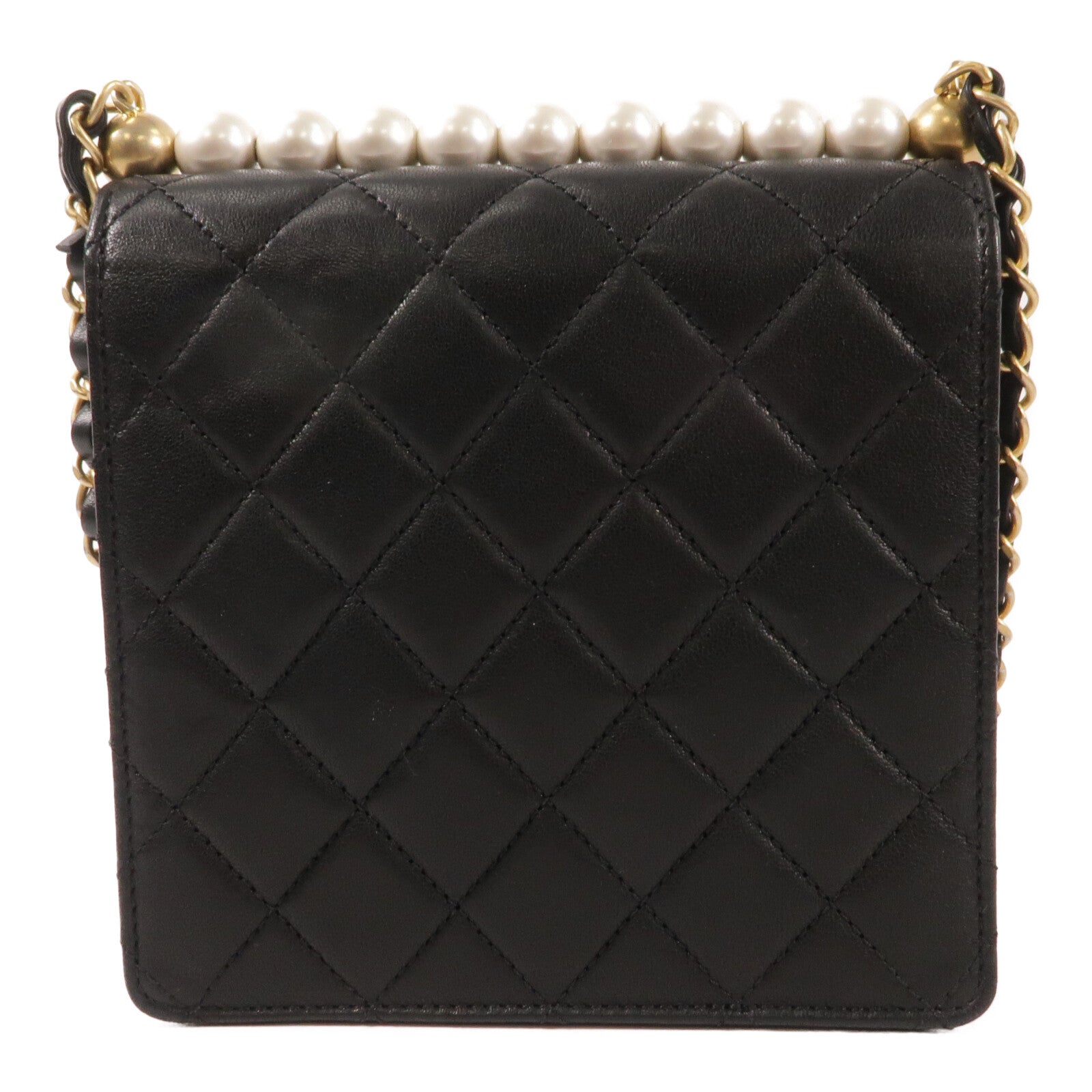 CHANEL 牛皮皮革Matelasse Pearl Chain Bag鏈帶肩背袋