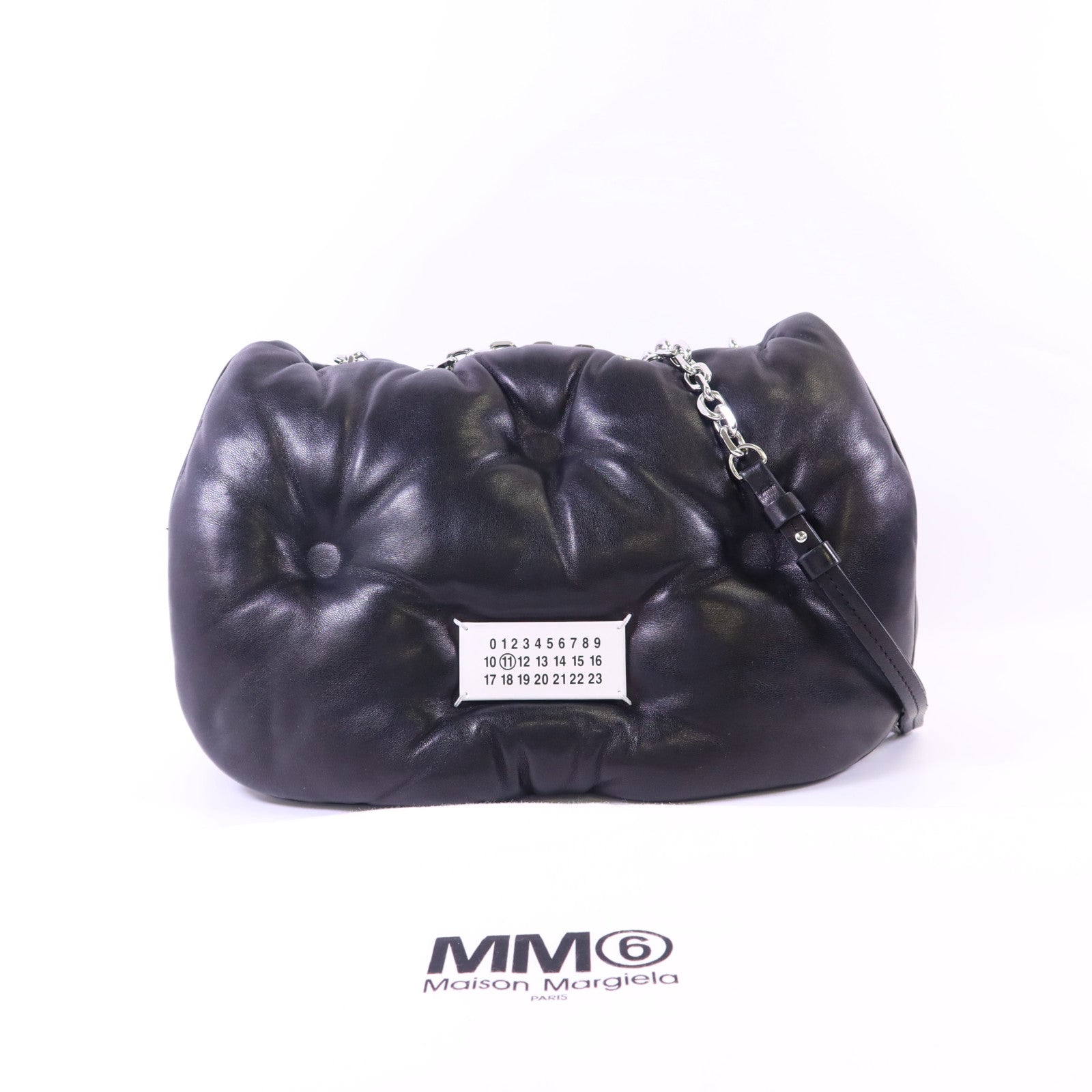 Maison Margiela 羊皮皮革Chain Shoulder銀扣鏈帶肩背袋