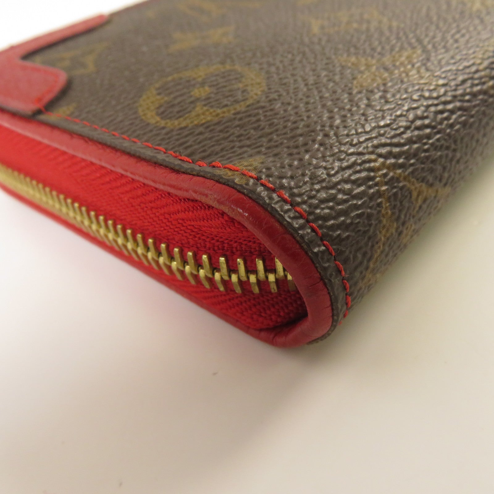 LOUIS VUITTON 【激減優惠】Monogram Zippy Wallet Retiro金扣長錢包紅色/啡色