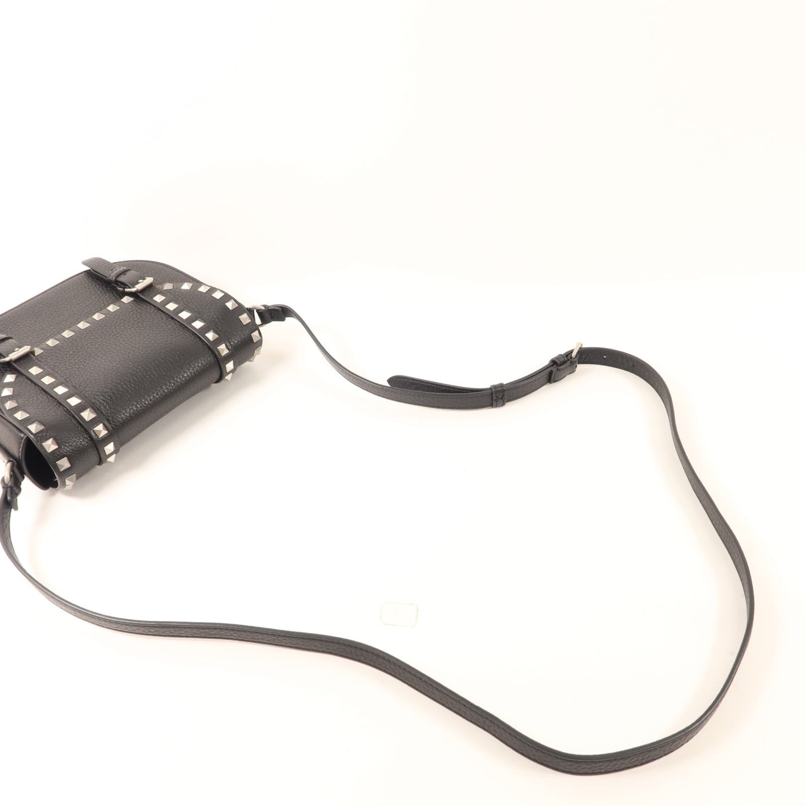 Valentino 牛皮皮革Rockstud Messenger Bag銀扣肩背袋