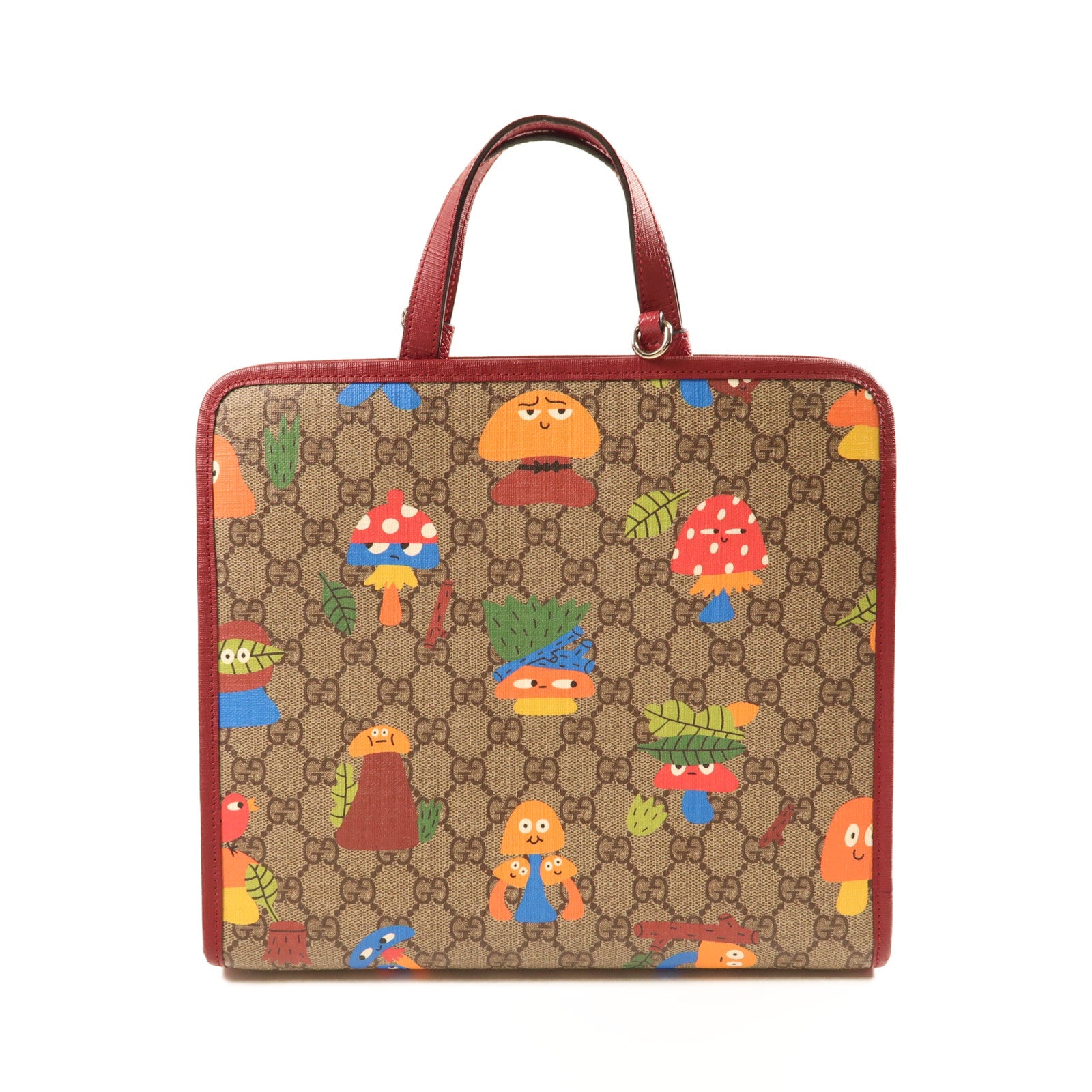 GUCCI 塗層帆布Hand Bag金扣手挽袋紅色/彩色