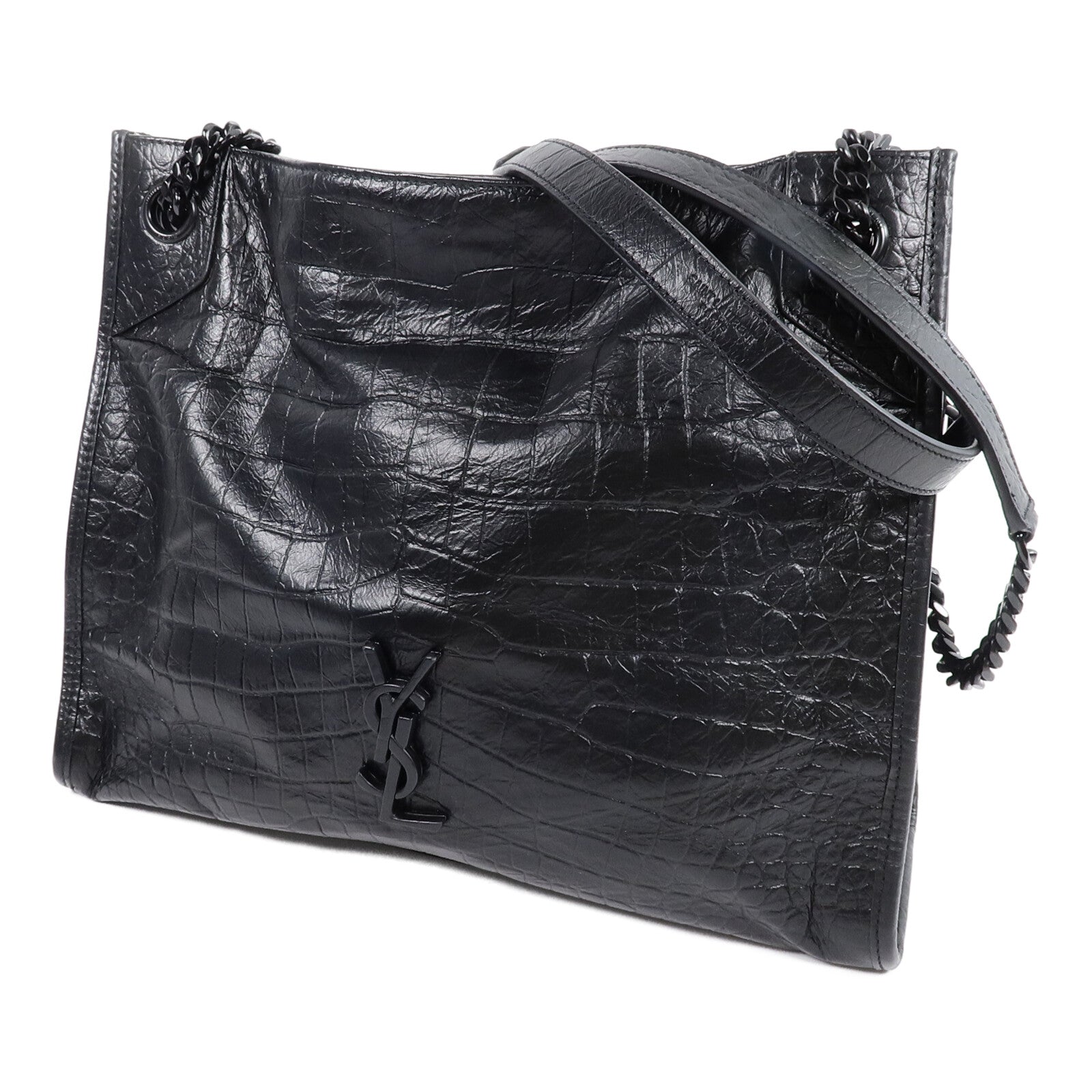 SAINT LAURENT 牛皮皮革Niki Medium Shopper Tote鏈帶肩背袋