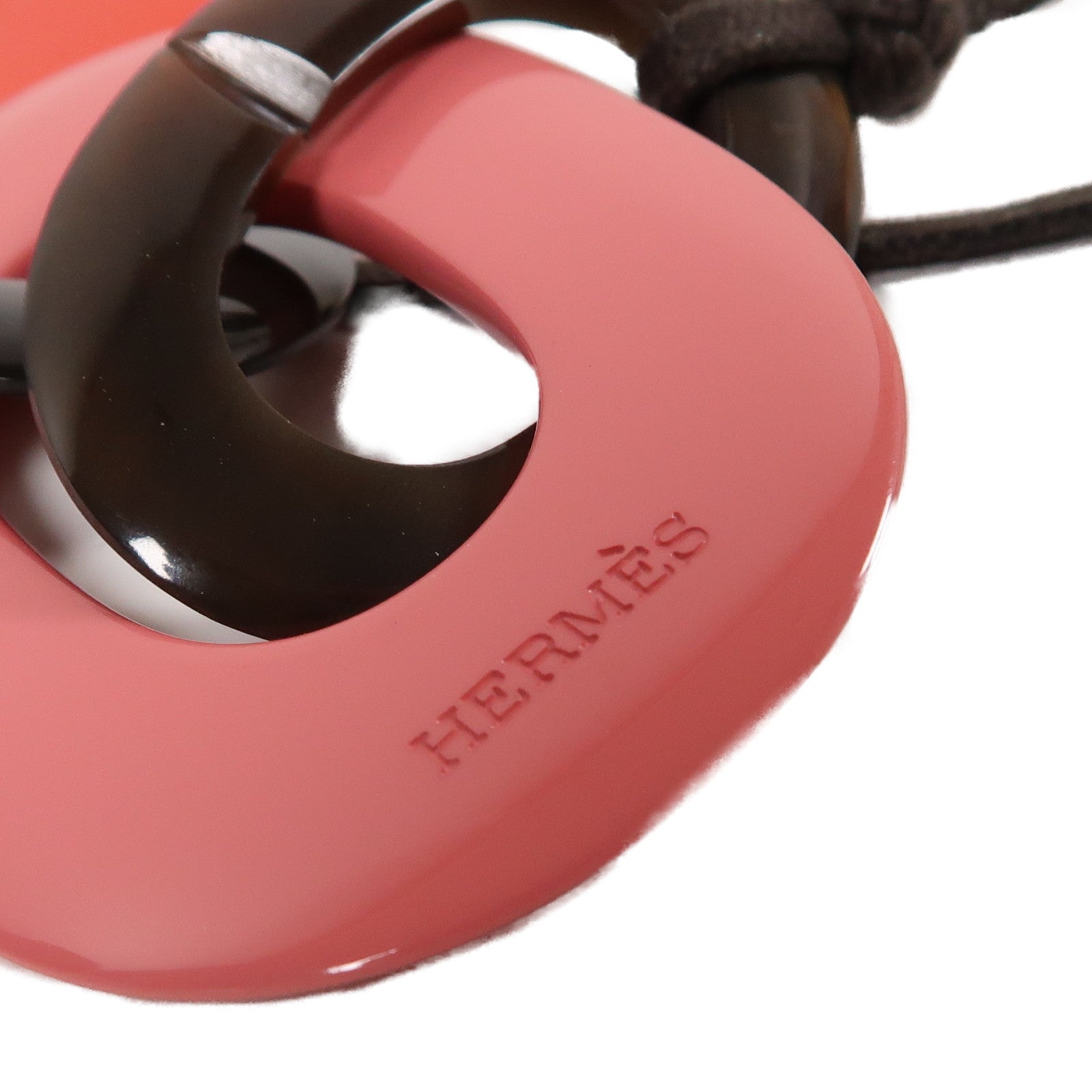 HERMES 水牛角Karamba Necklace項鍊紅色/粉紅色/綠色