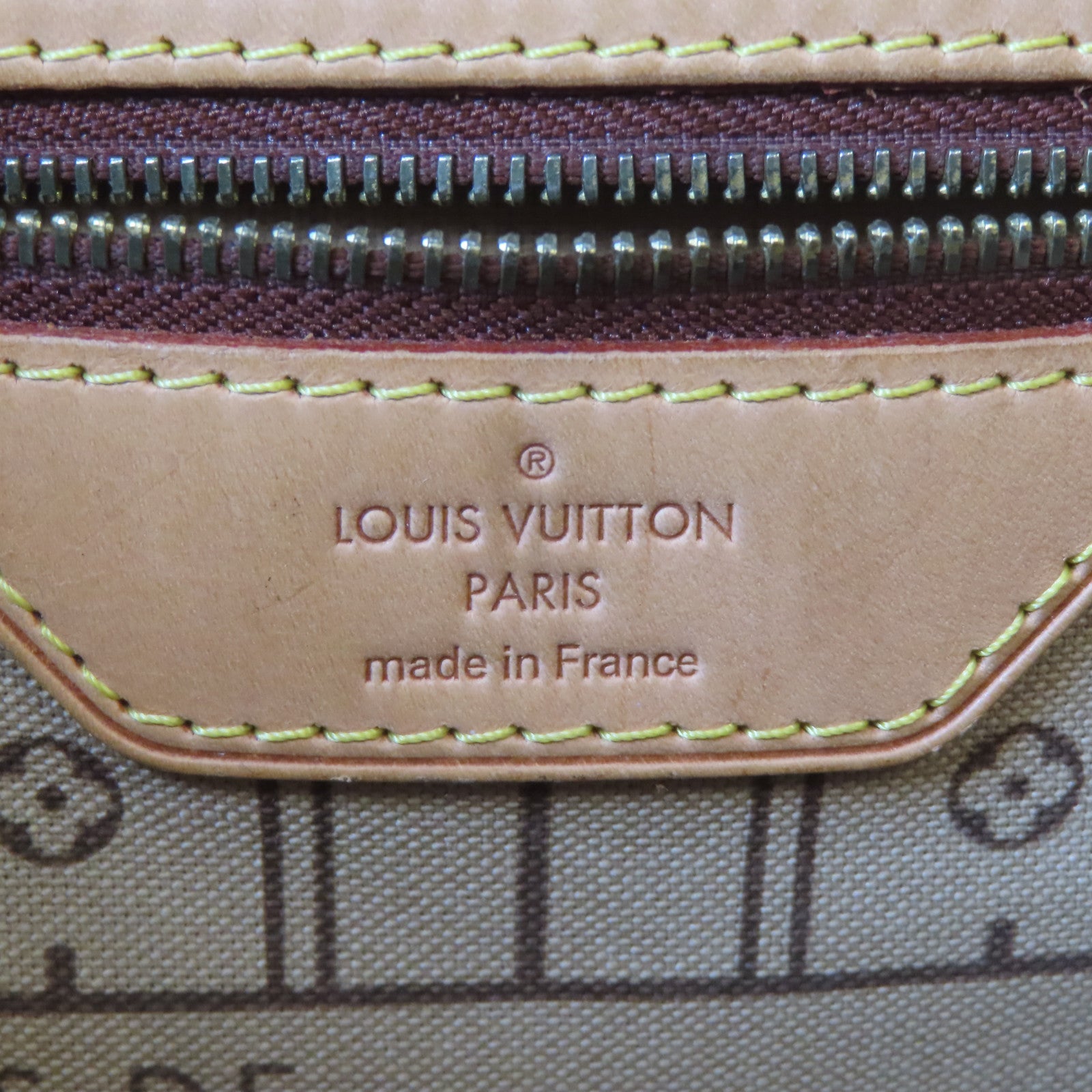LOUIS VUITTON Monogram Neverfull MM金扣手挽袋啡色