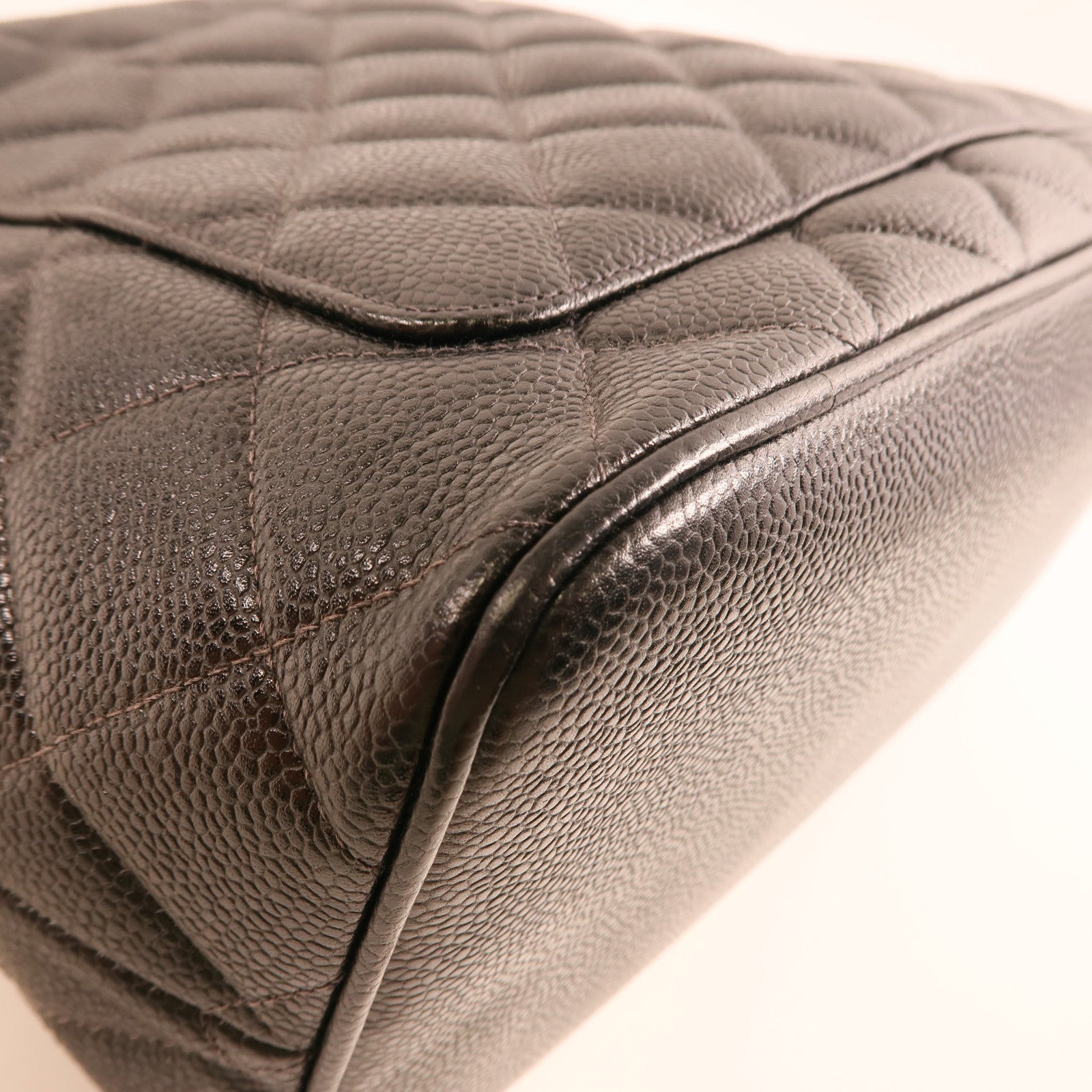 CHANEL 牛皮皮革Tote Bag銀扣肩背袋/手挽袋