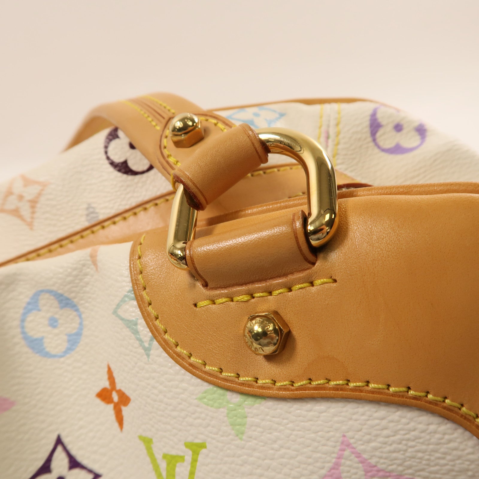 LOUIS VUITTON Monogram Multicolore Claudia金扣肩背袋白色/彩色
