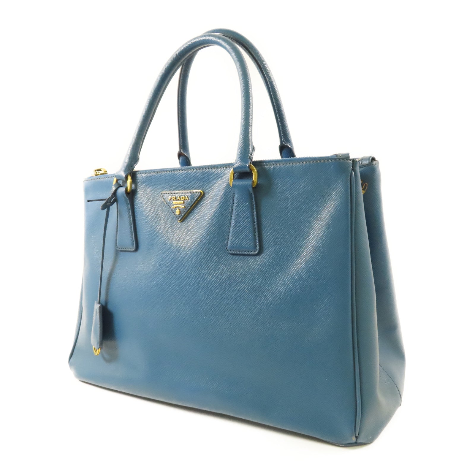 PRADA Galleria 2 Way Shoulder Hand Bag BN2274 Saffiano Leather Blue