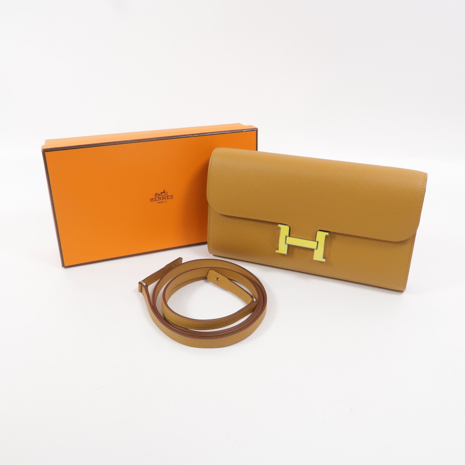 HERMES Epsom皮革Constance To Go肩背袋Sesame