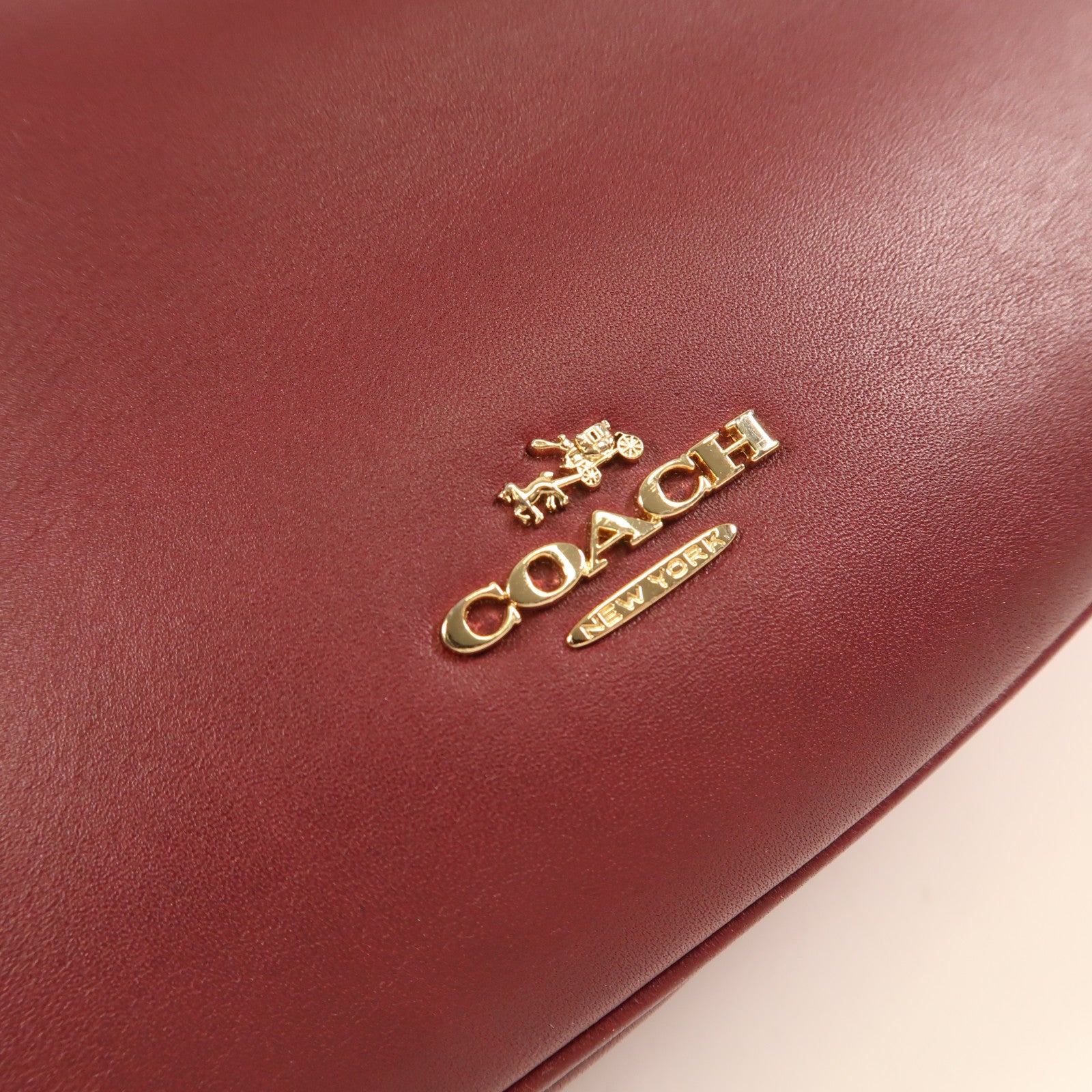 COACH 牛皮皮革2 Way Shoulder金扣手挽肩背兩用袋