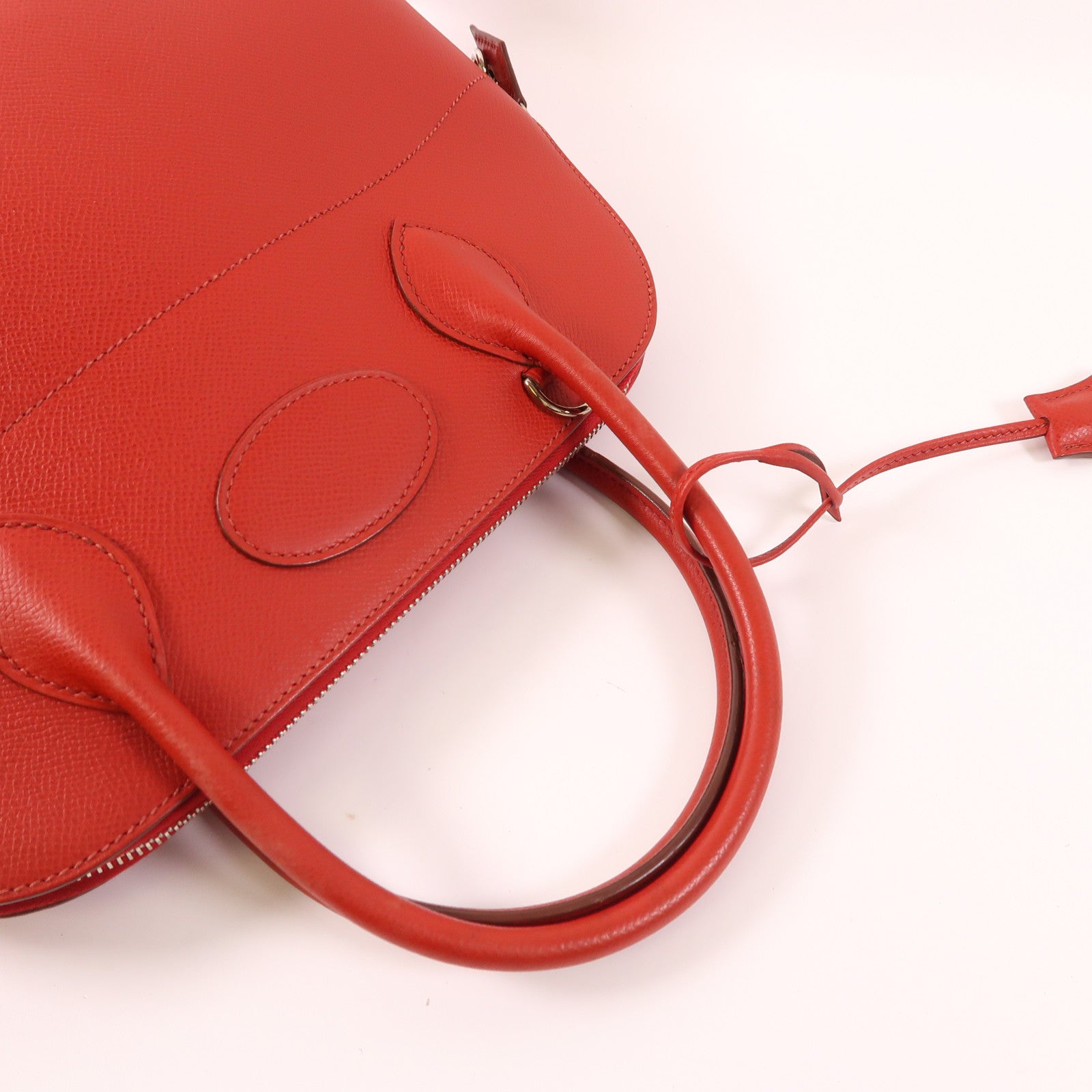 HERMES Epsom皮革Bolide 31銀扣手挽袋Q5 Rouge Casaque