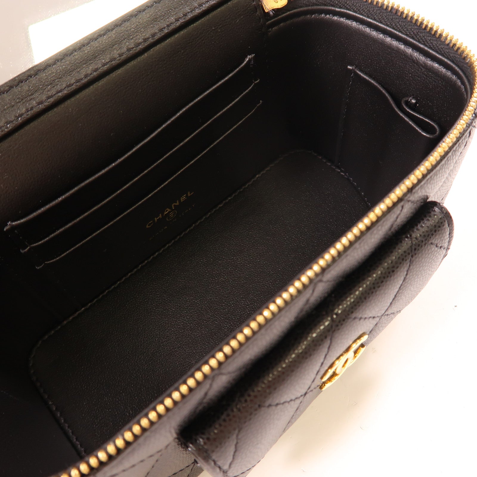 CHANEL 牛皮皮革2 Way Chain Shoulder金扣手挽肩背兩用袋
