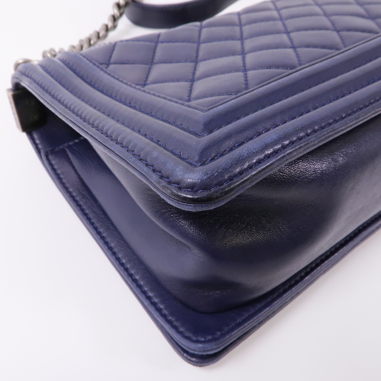 CHANEL 羊皮皮革Boy 25鏈帶肩背袋