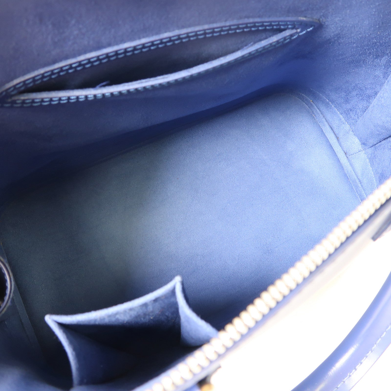 LOUIS VUITTON Epi Alma PM銀扣手挽袋藍色