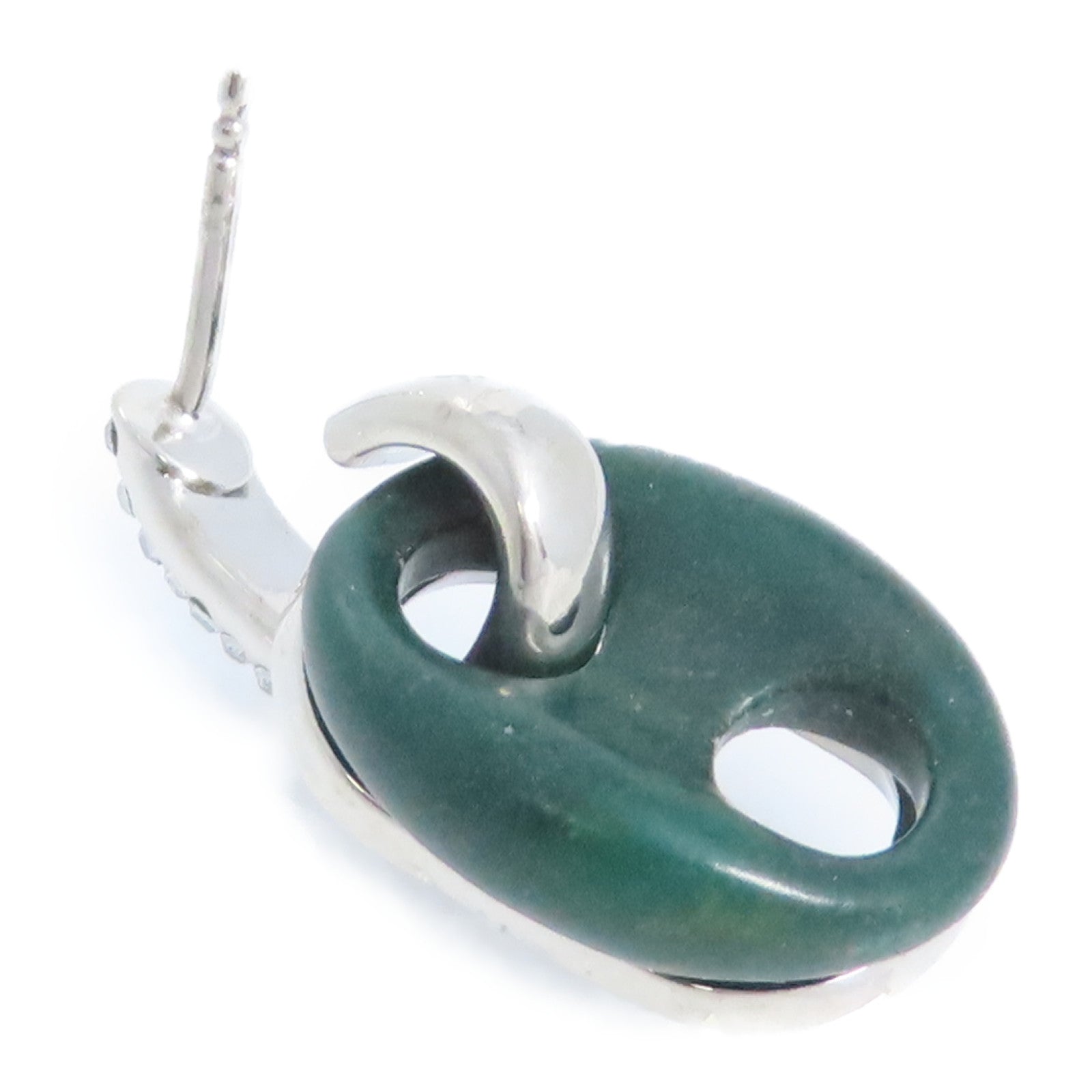 Dior CD Earring 500 Metal PVC Rhinestones Green