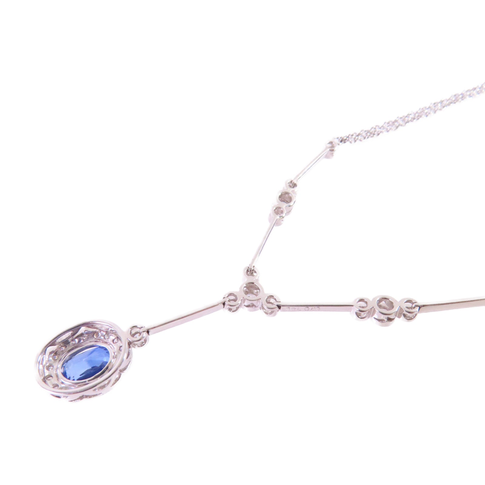 JEWELRY 18K白金/2.147ct藍寶石/0.70ct鑽石Sapphire/Diamond Necklace項鏈