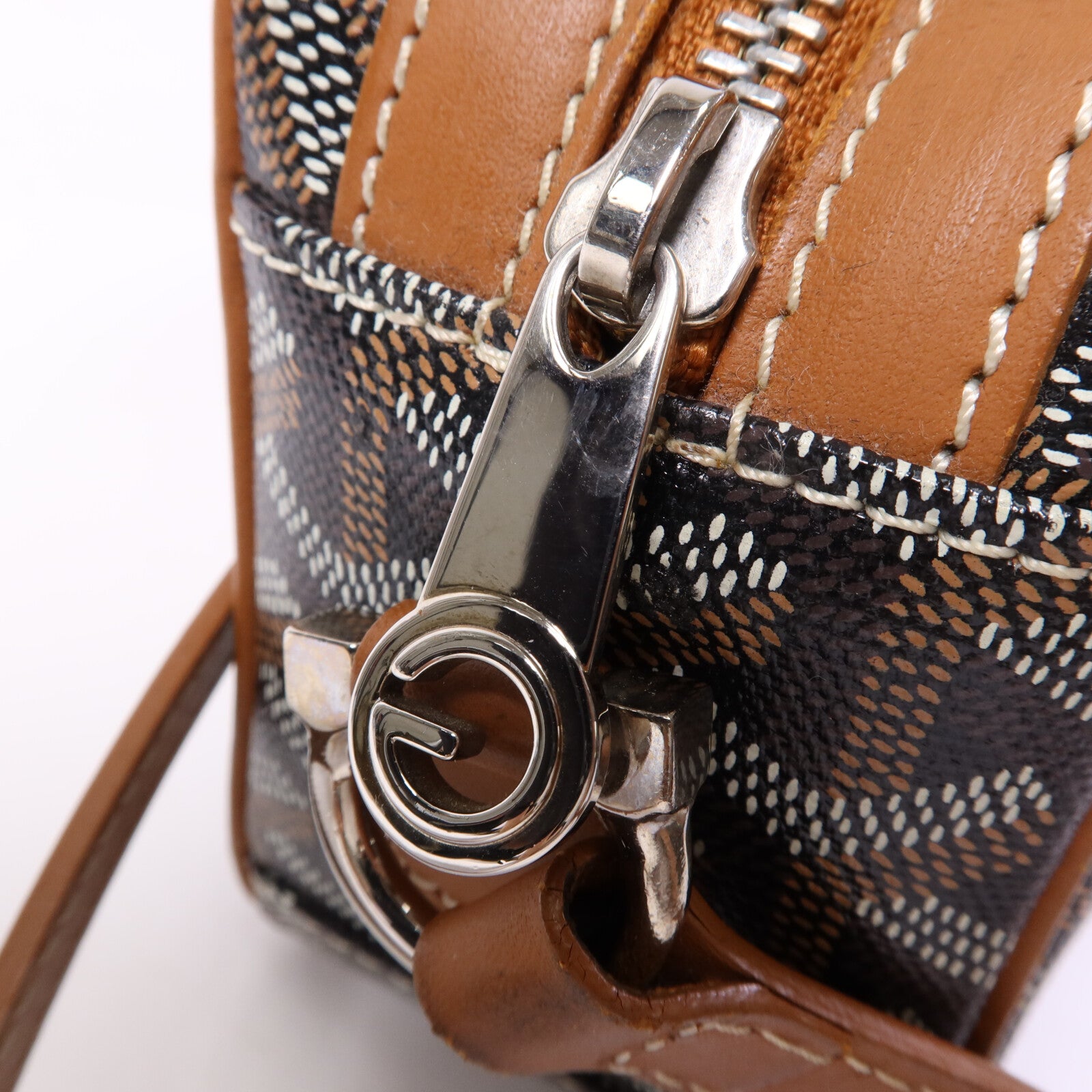 GOYARD 塗層帆布Cap-Vert PM銀扣肩背袋