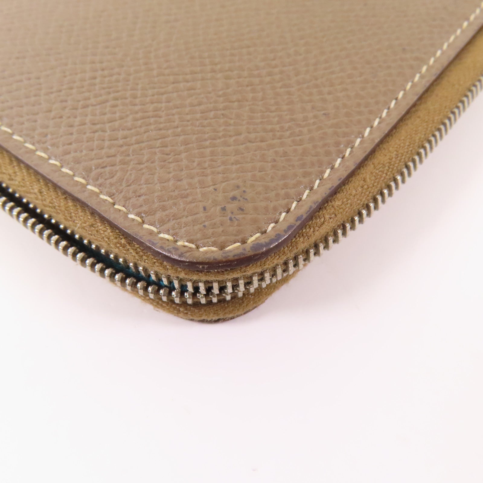 HERMES 皮革Wallet銀扣錢包18 Etoupe