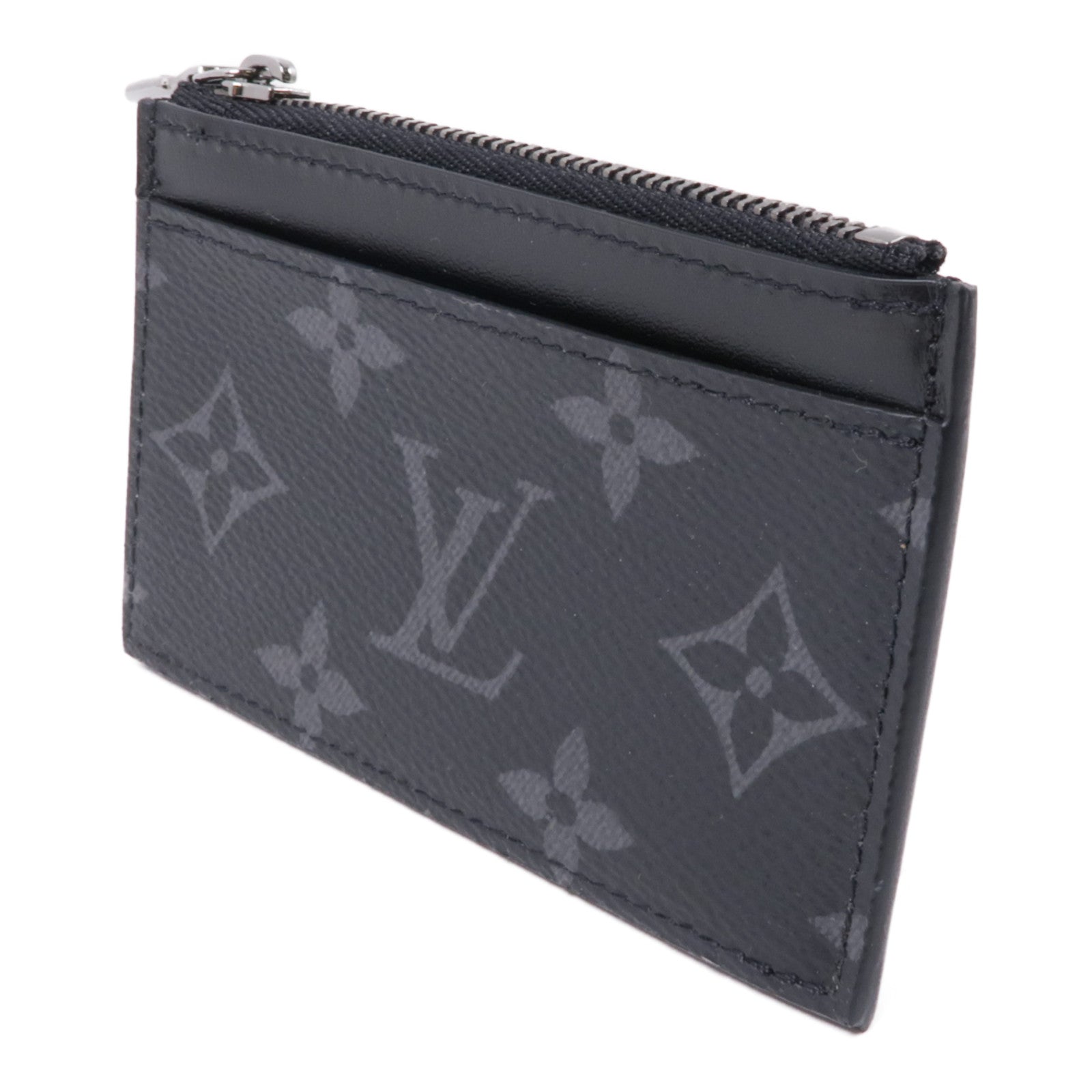 LOUIS VUITTON Monogram Eclipse Coin/Card Holder銀扣零錢包/卡片套黑色