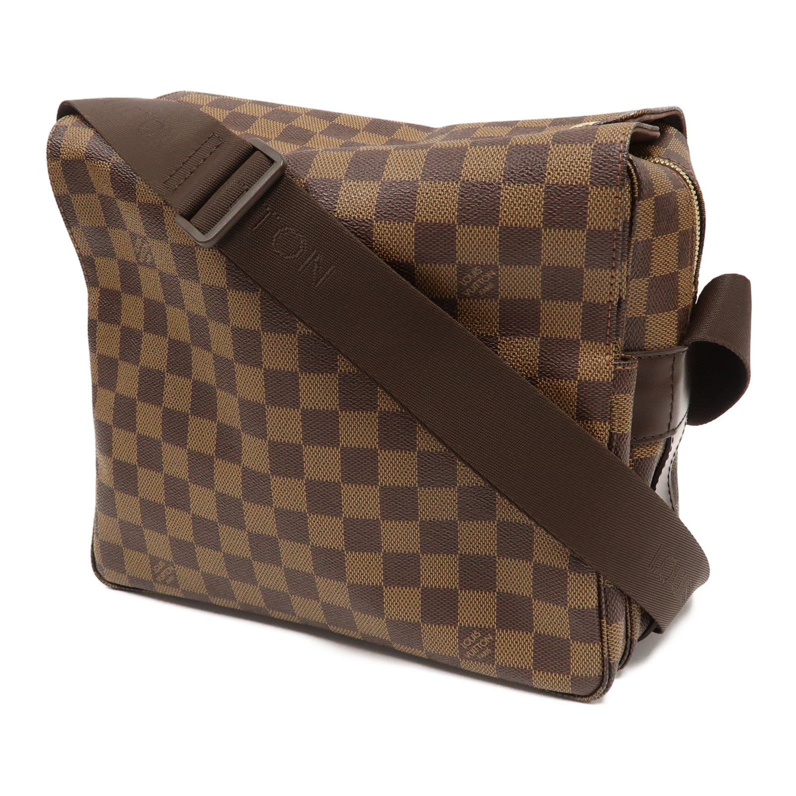 LOUIS VUITTON Damier Ebene Naviglio金扣肩背袋啡色