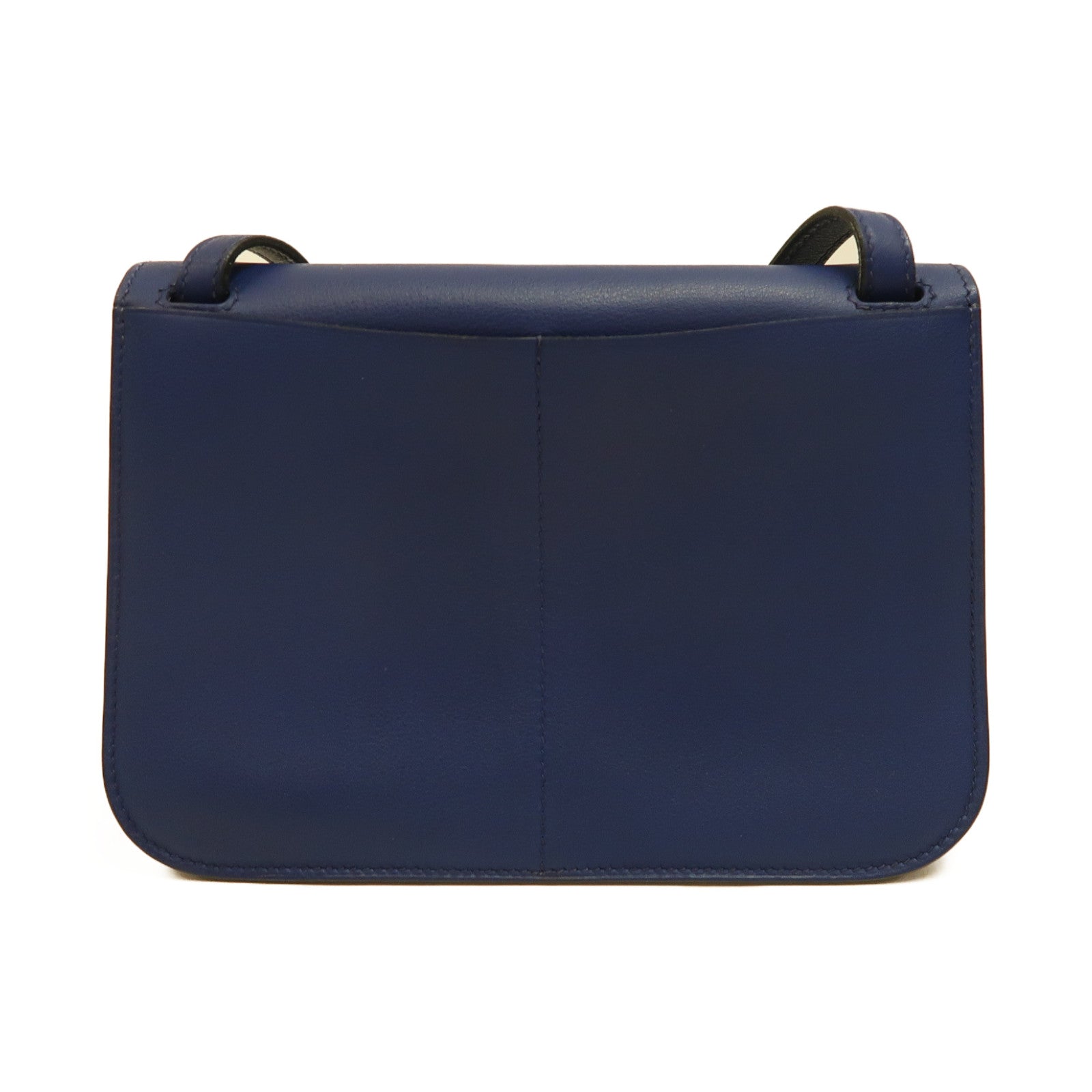 HERMES Swift皮革Mini Halzan 22銀扣手挽肩背兩用袋藍色