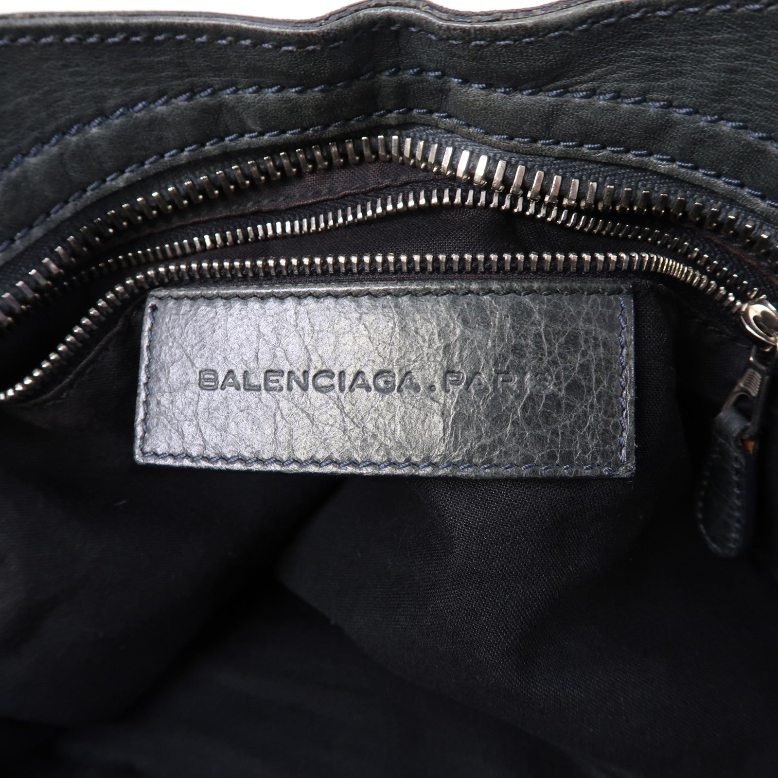 BALENCIAGA 牛皮皮革Giant City銀扣手挽肩背兩用袋綠色