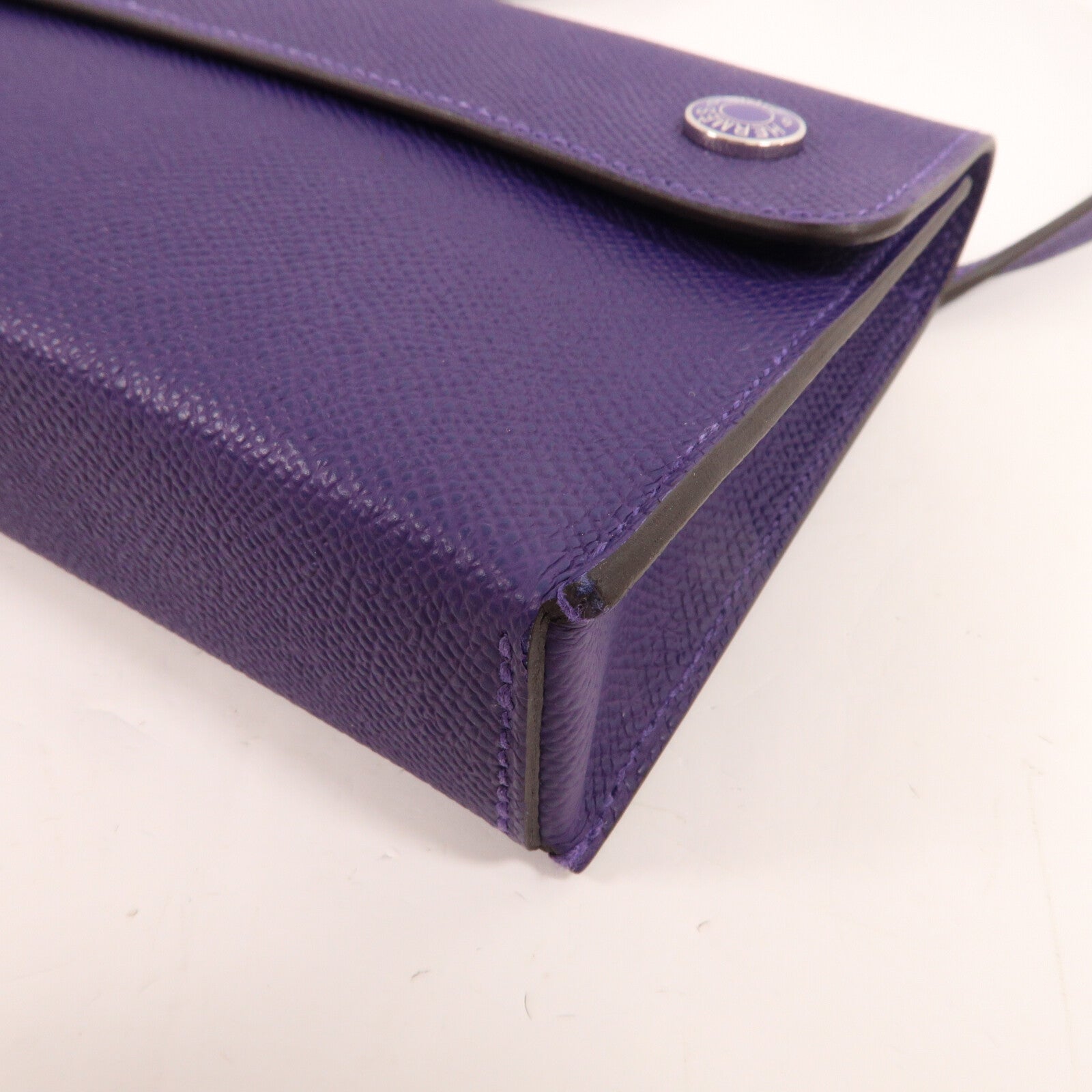 HERMES Epsom皮革Hermesnap肩背袋New Purple